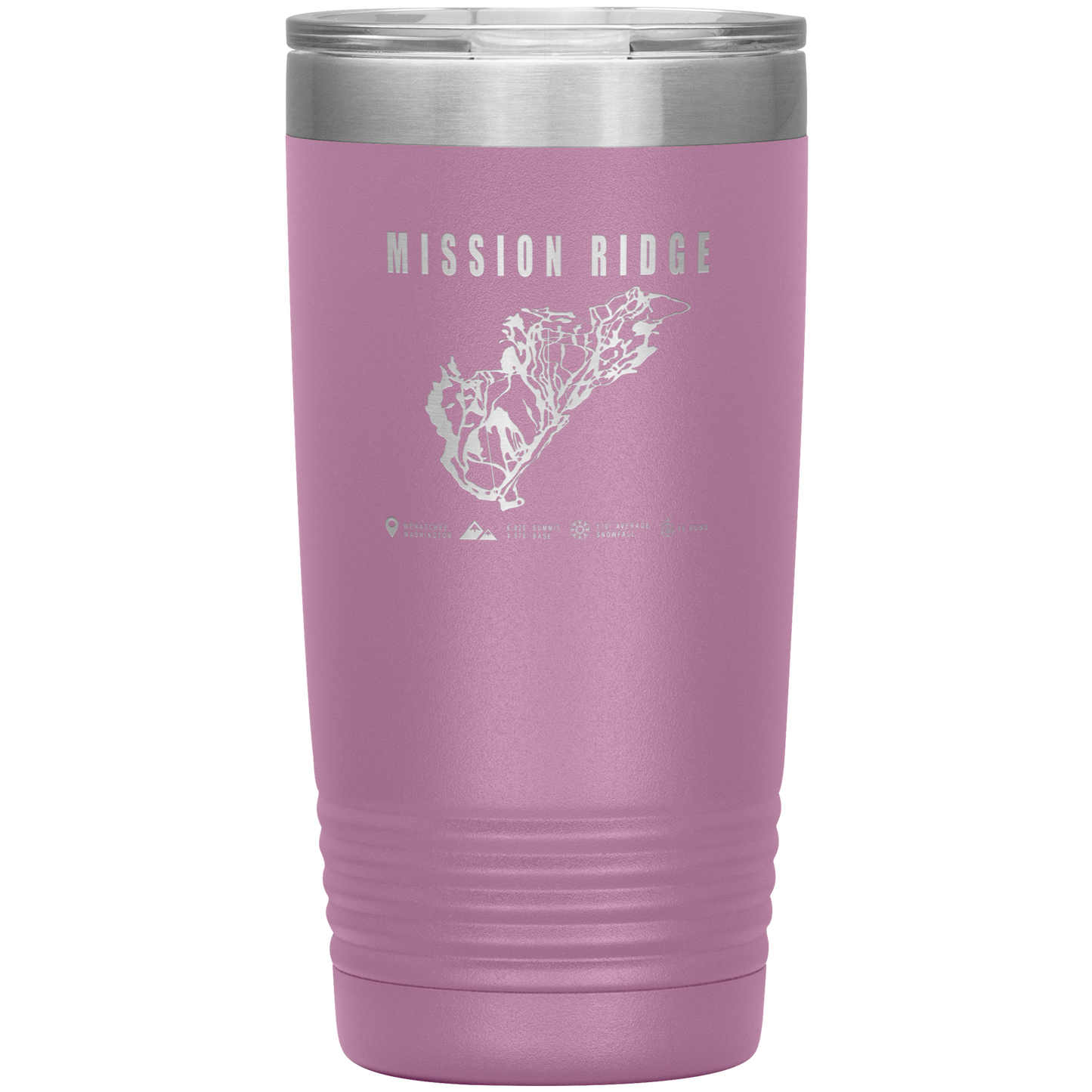 Mission Ridge, Washington Ski Trail Map 20oz Tumbler - Powderaddicts