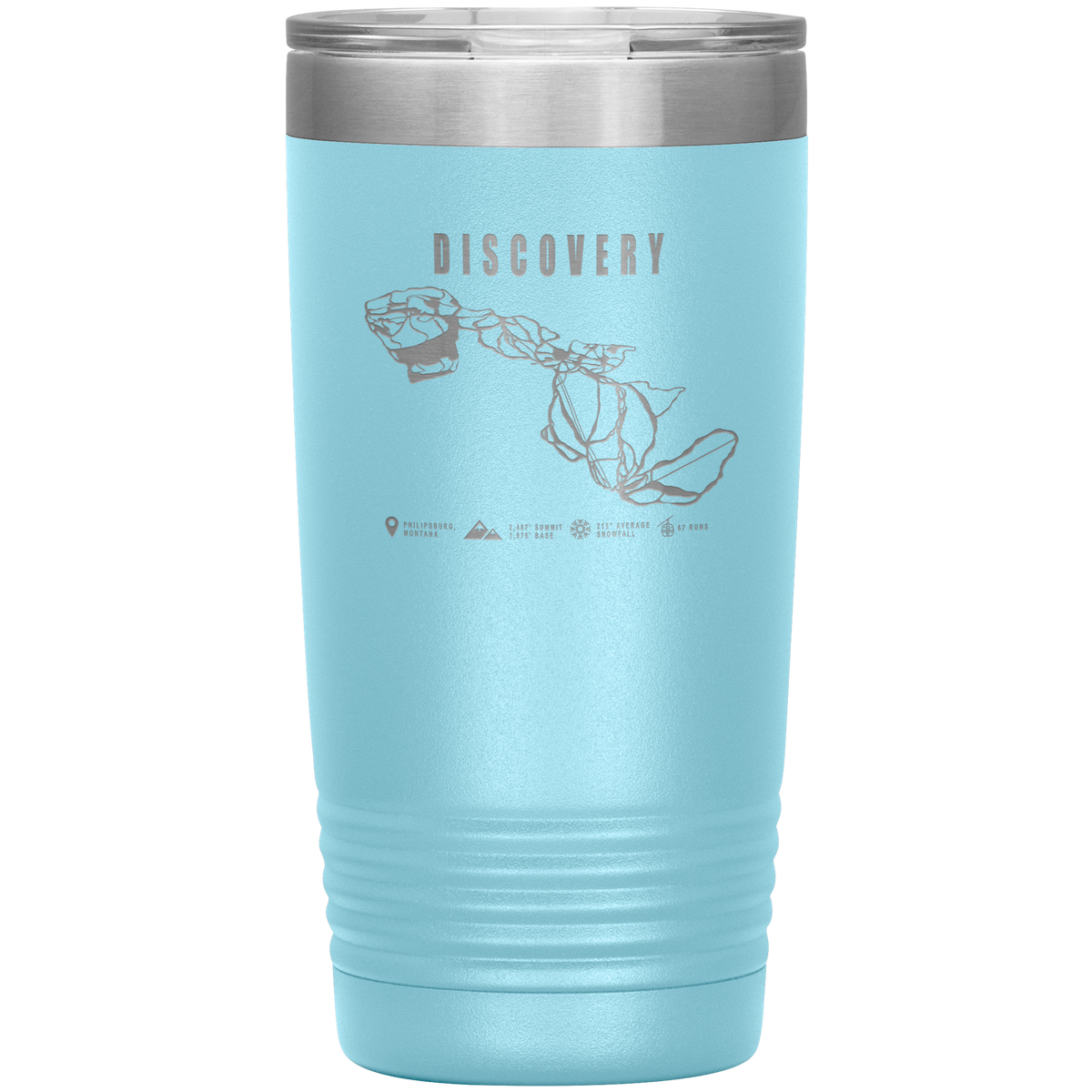Discovery Montana Ski Trail Map 20oz Tumbler - Powderaddicts
