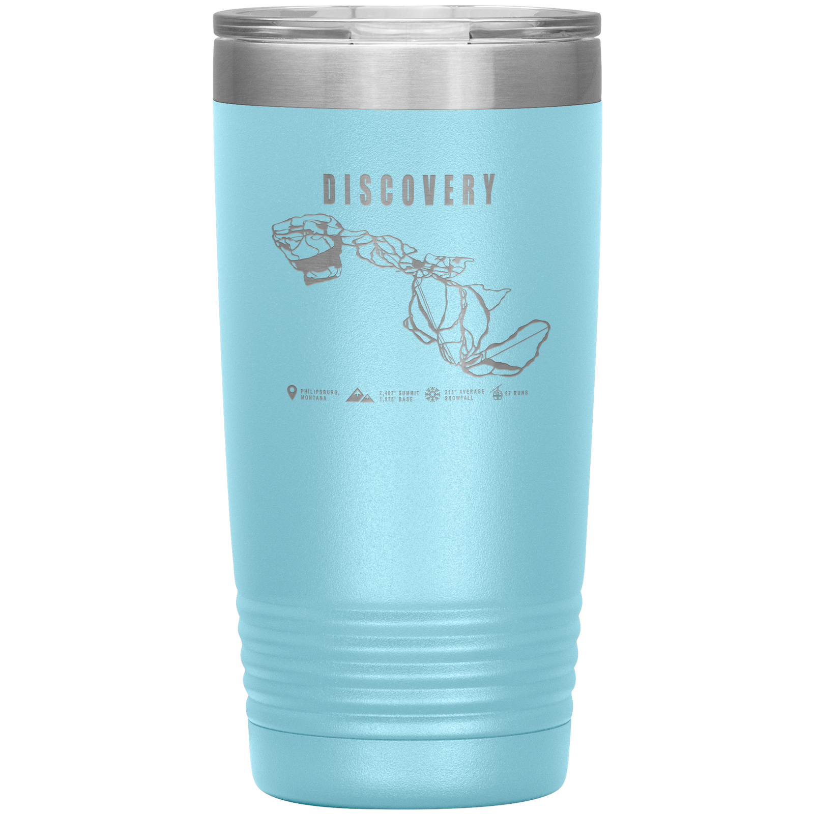 Discovery Montana Ski Trail Map 20oz Tumbler - Powderaddicts