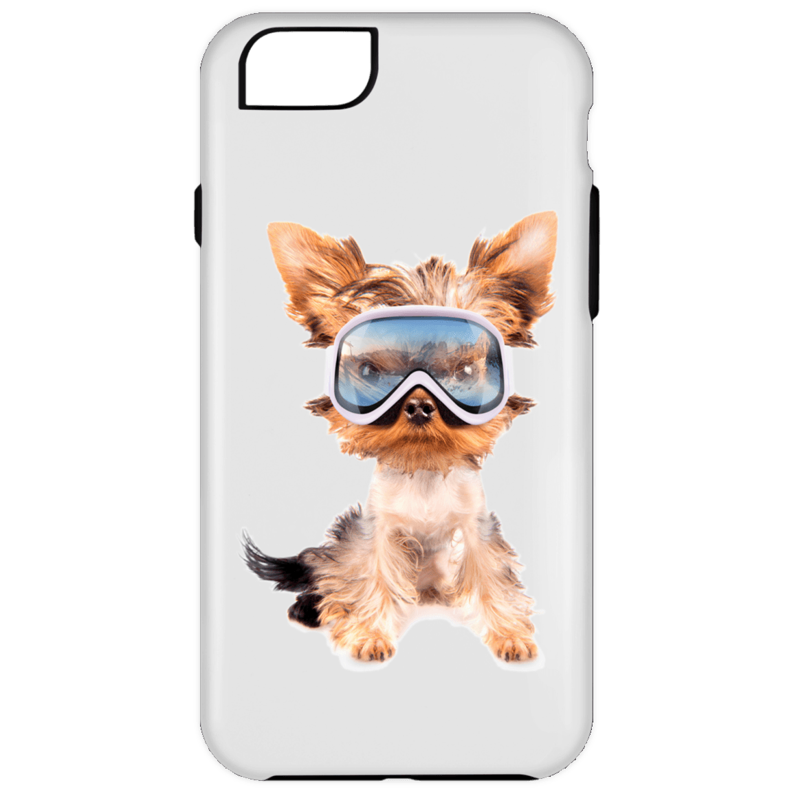 Yorkie Skier Full Phone Cases - Powderaddicts