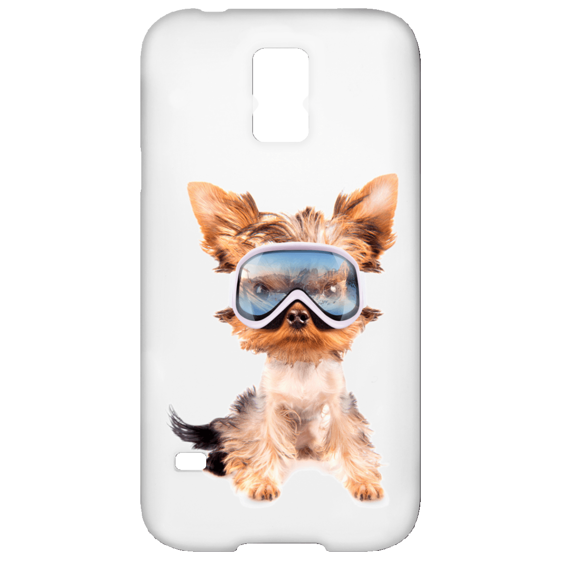 Yorkie Skier Full Phone Cases - Powderaddicts