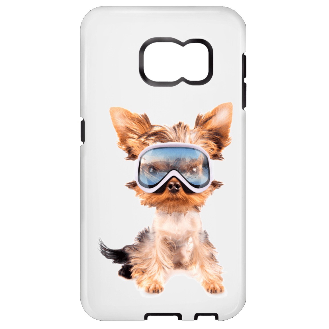 Yorkie Skier Full Phone Cases - Powderaddicts