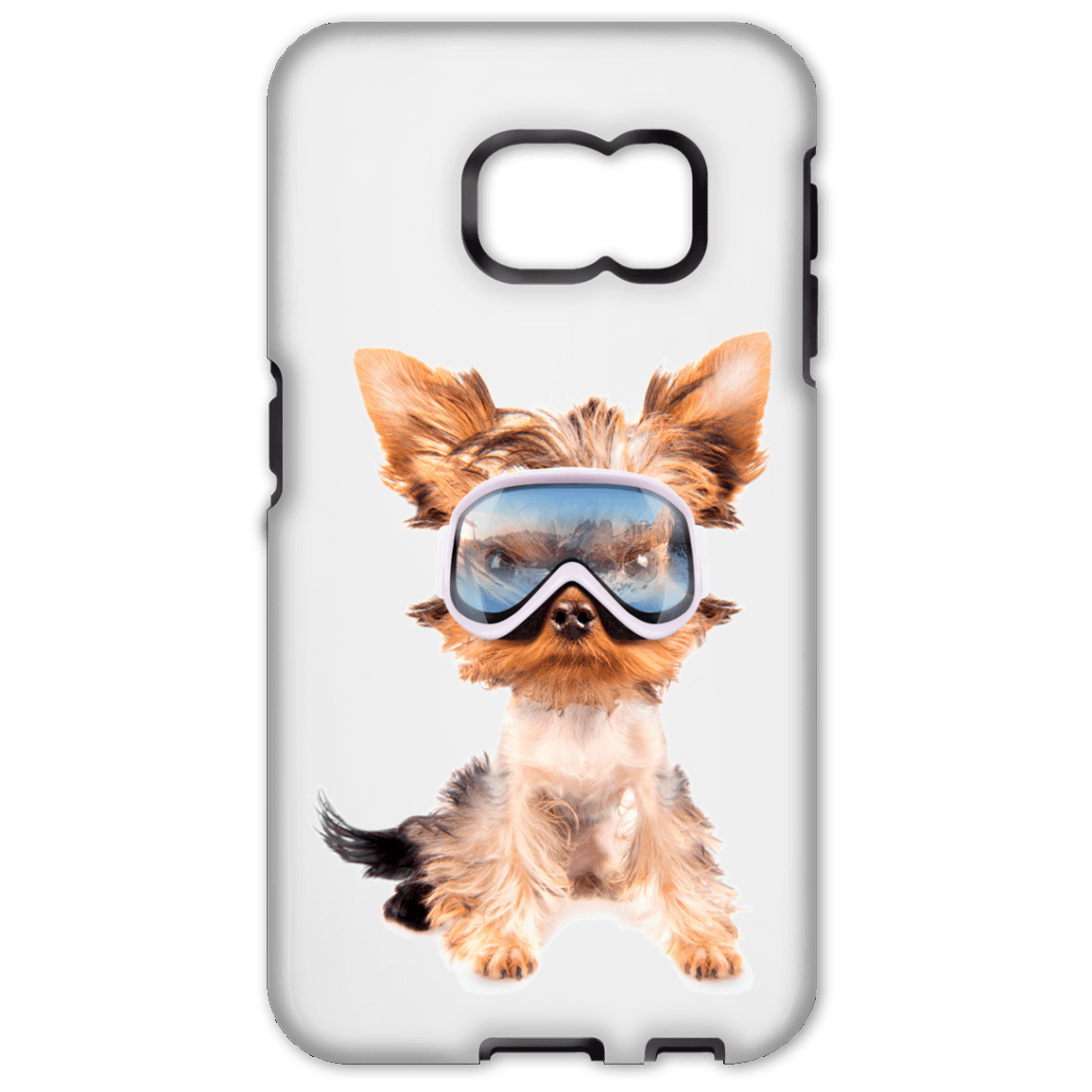 Yorkie Skier Full Phone Cases - Powderaddicts