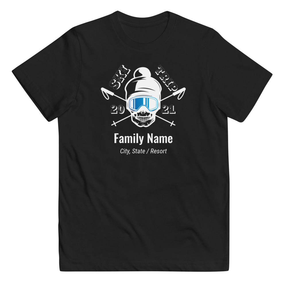 Family Ski Trip 2021 Skull Youth jersey t-shirt - Powderaddicts