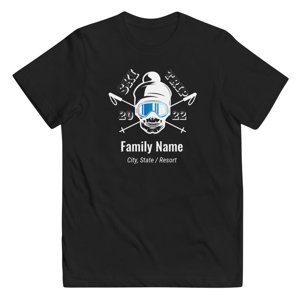 Family Ski Trip 2022 Skull Youth jersey t-shirt - Powderaddicts