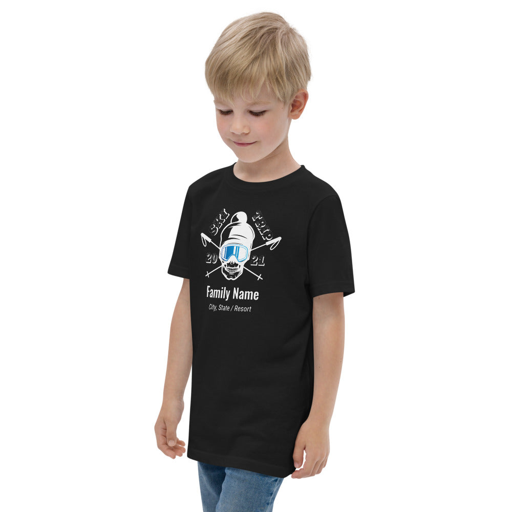 Family Ski Trip 2021 Skull Youth jersey t-shirt - Powderaddicts