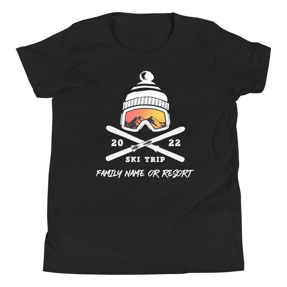 PERSONALIZED FAMILY SKI TRIP YOUTH SHORT SLEEVE T-SHIRT - 2022 - Powderaddicts