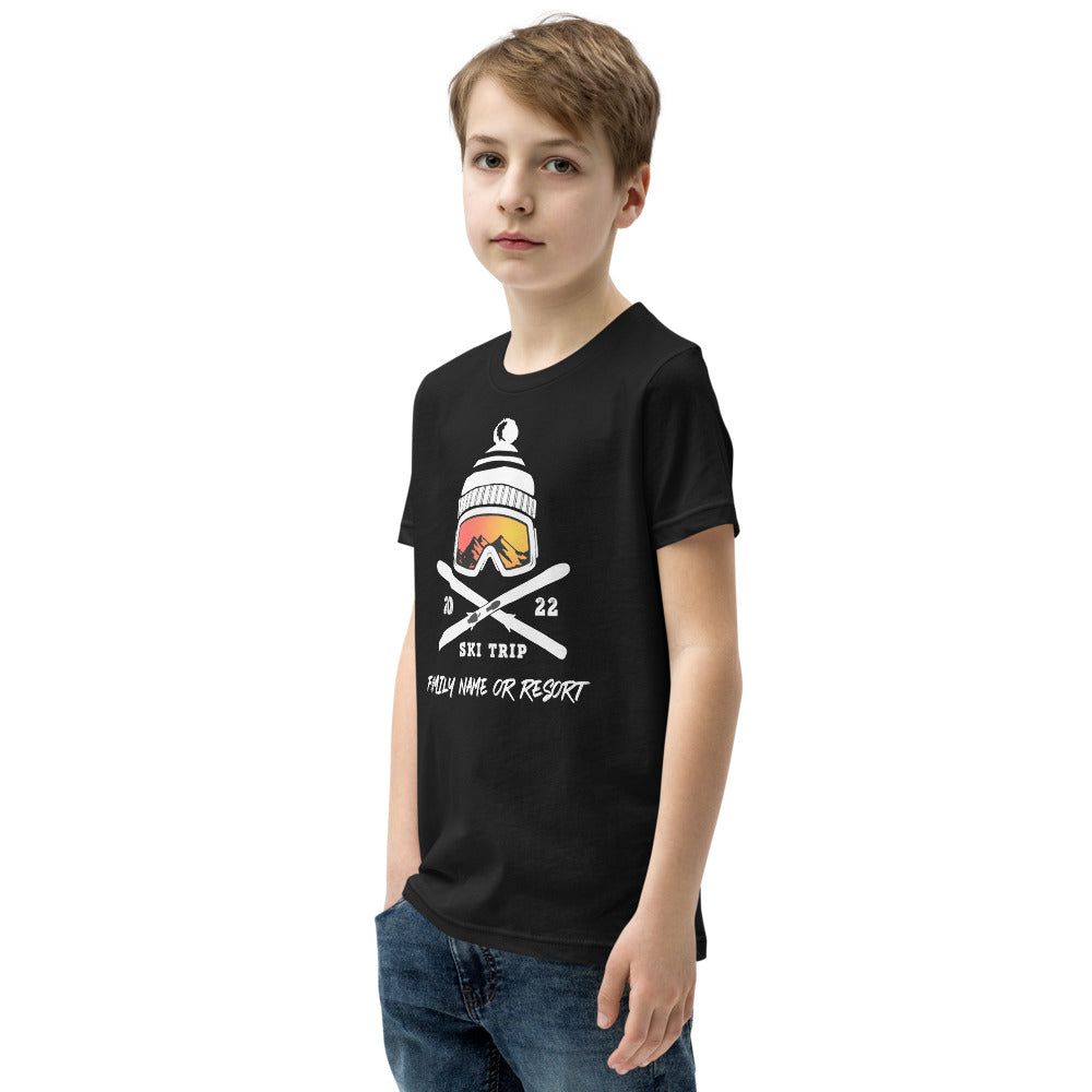 PERSONALIZED FAMILY SKI TRIP YOUTH SHORT SLEEVE T-SHIRT - 2022 - Powderaddicts
