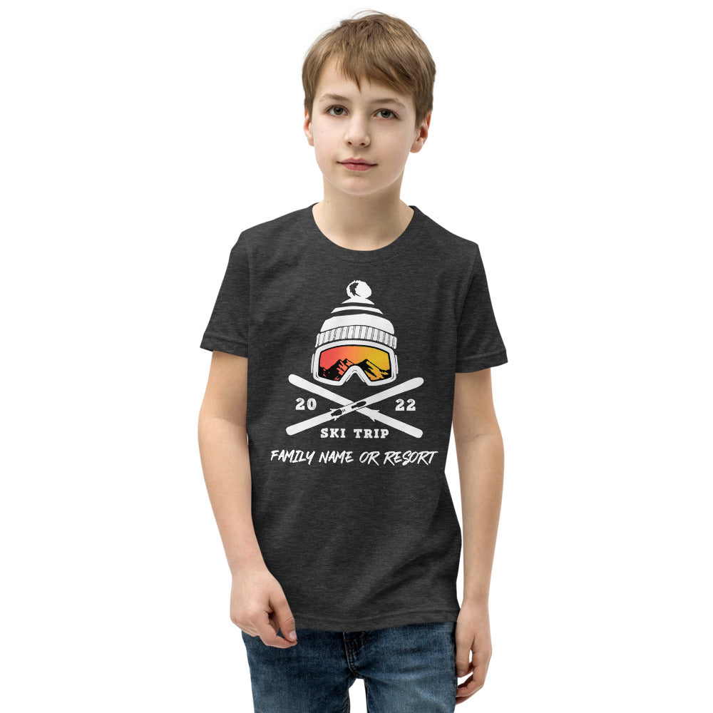 PERSONALIZED FAMILY SKI TRIP YOUTH SHORT SLEEVE T-SHIRT - 2022 - Powderaddicts