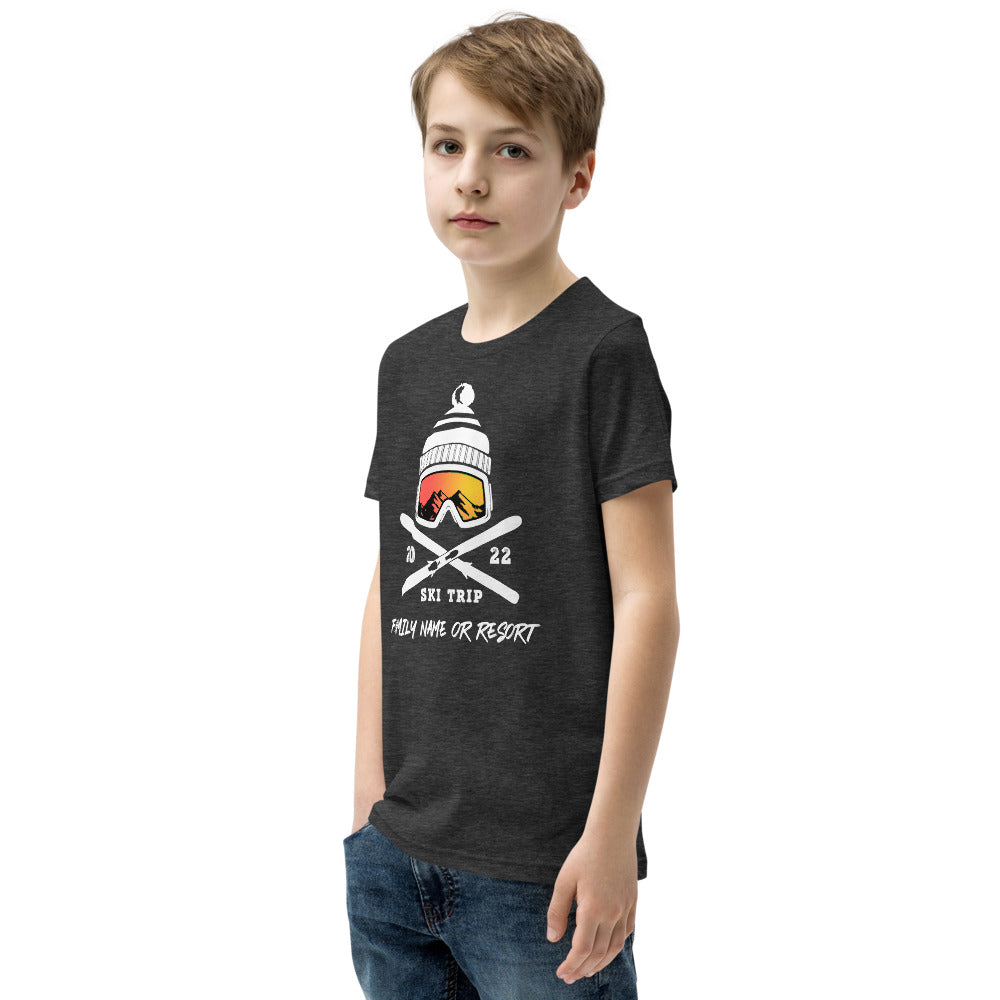 PERSONALIZED FAMILY SKI TRIP YOUTH SHORT SLEEVE T-SHIRT - 2022 - Powderaddicts