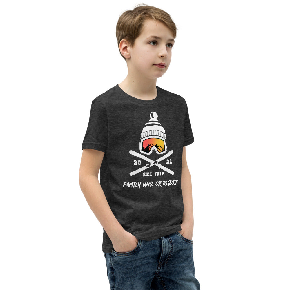 PERSONALIZED FAMILY SKI TRIP YOUTH SHORT SLEEVE T-SHIRT - 2022 - Powderaddicts
