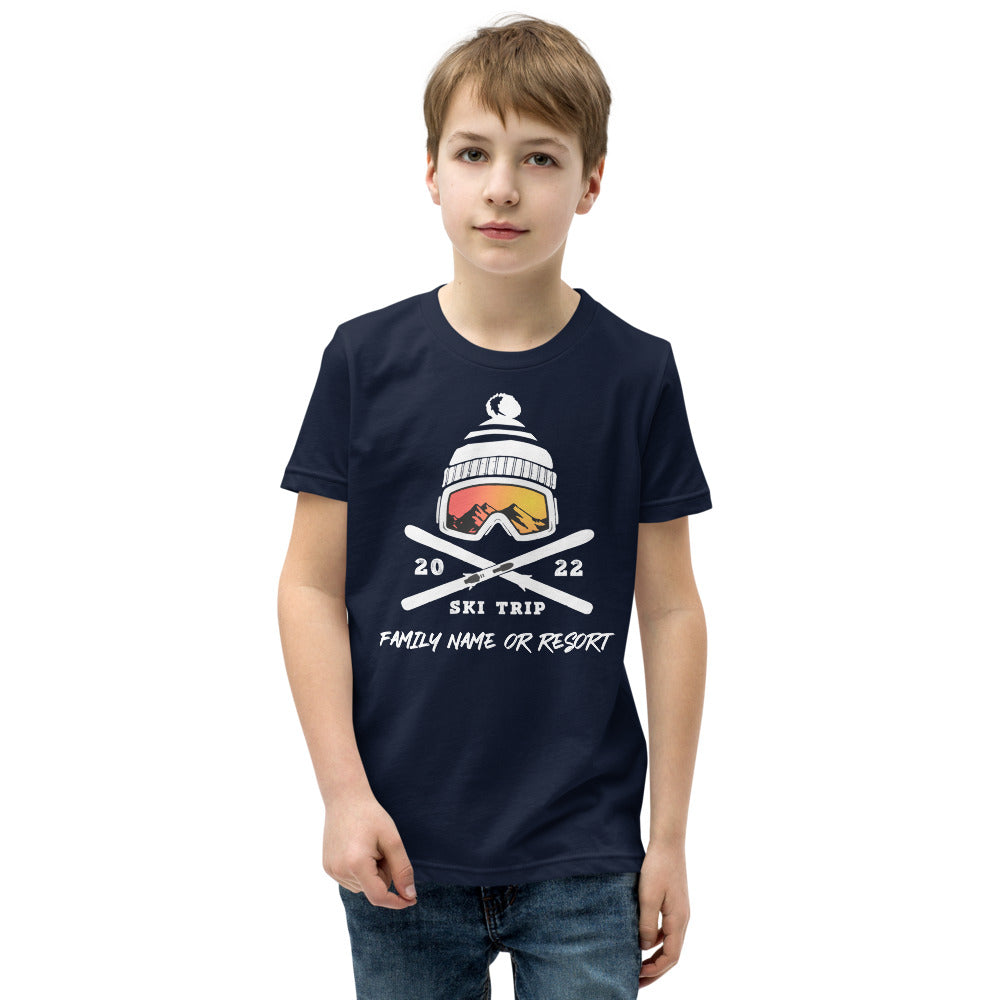 PERSONALIZED FAMILY SKI TRIP YOUTH SHORT SLEEVE T-SHIRT - 2022 - Powderaddicts