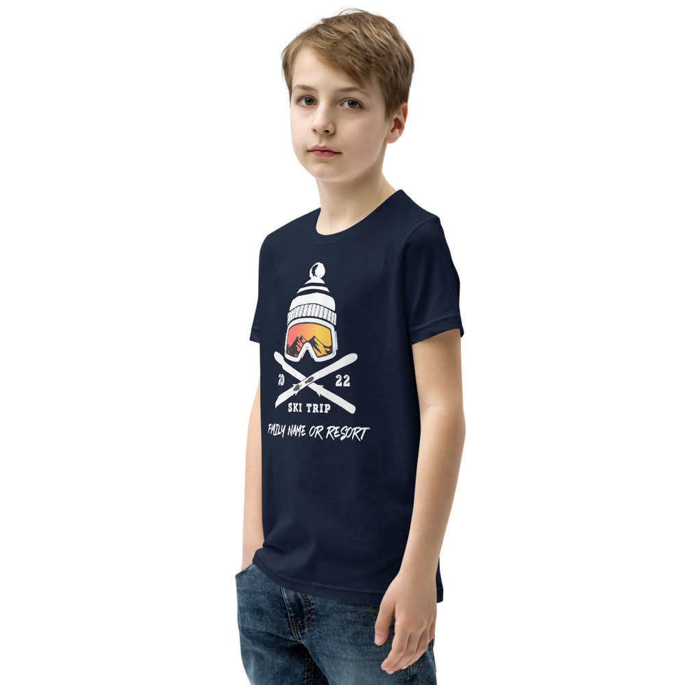 PERSONALIZED FAMILY SKI TRIP YOUTH SHORT SLEEVE T-SHIRT - 2022 - Powderaddicts