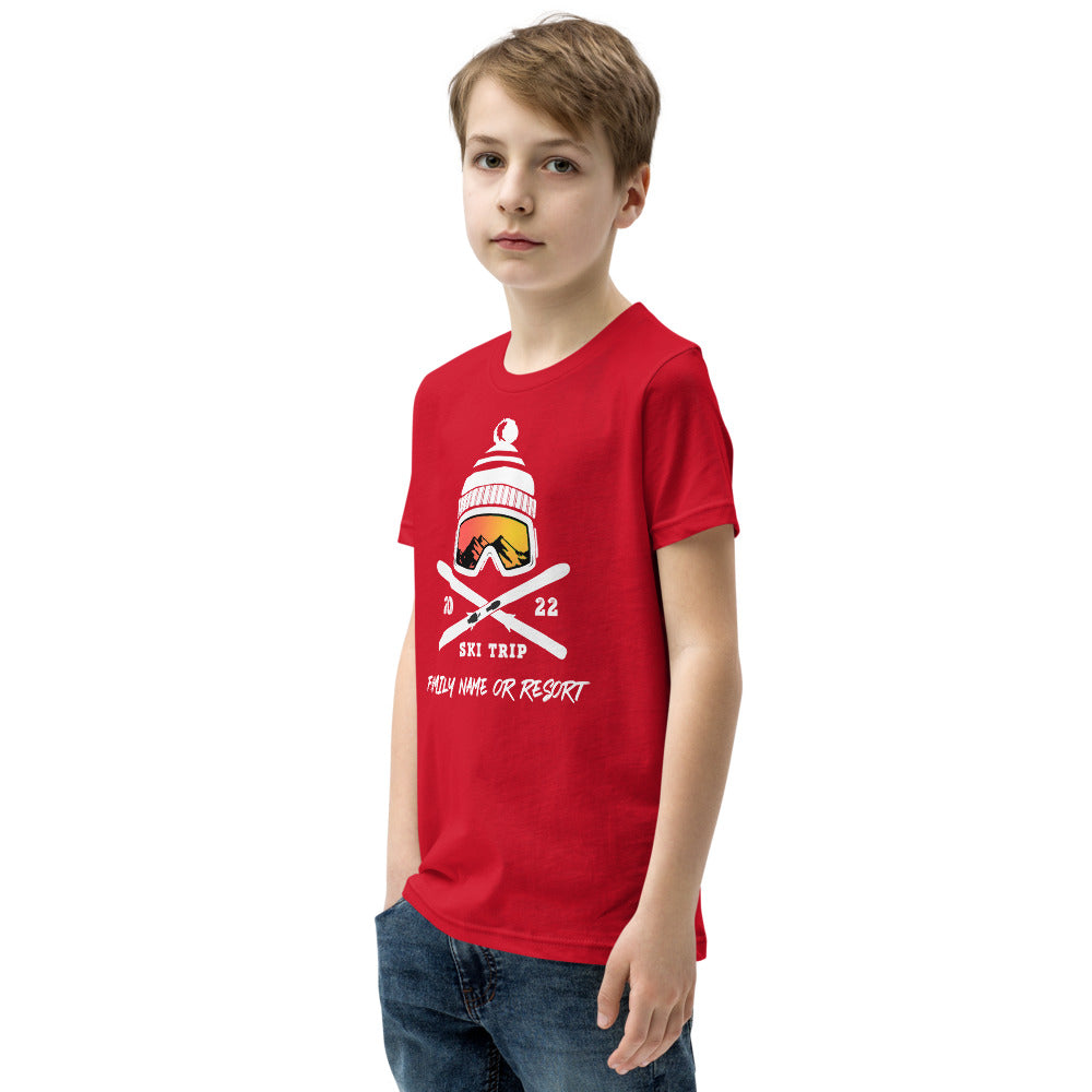 PERSONALIZED FAMILY SKI TRIP YOUTH SHORT SLEEVE T-SHIRT - 2022 - Powderaddicts