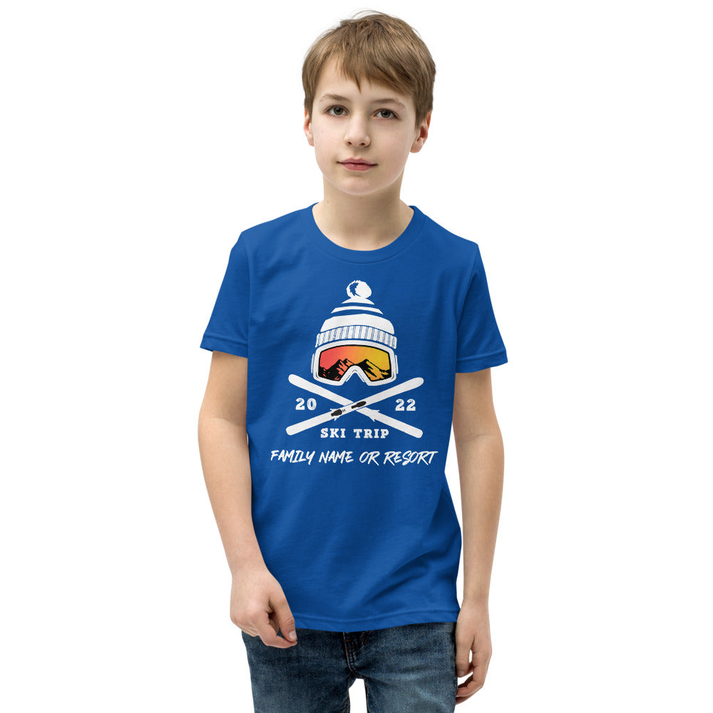 PERSONALIZED FAMILY SKI TRIP YOUTH SHORT SLEEVE T-SHIRT - 2022 - Powderaddicts