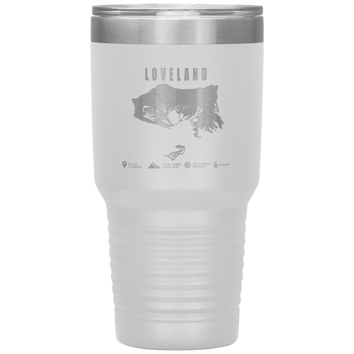 Loveland Colorado Ski Trail Map 30oz Tumbler - Powderaddicts