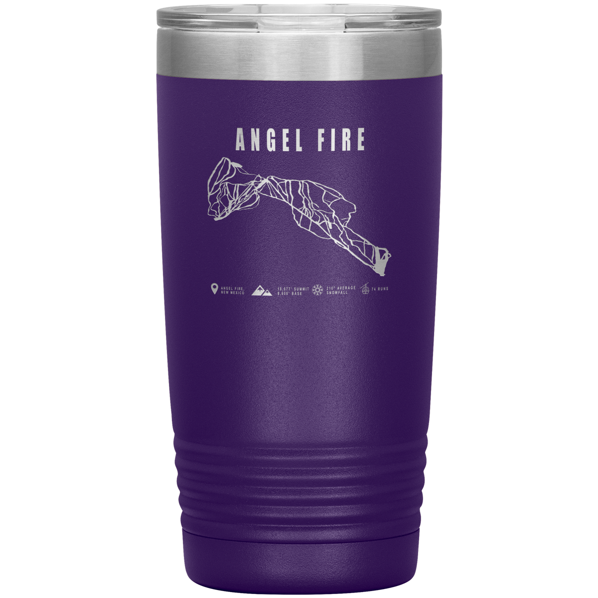 Angel Fire, New Mexico Ski Trail Map 20oz Tumbler - Powderaddicts