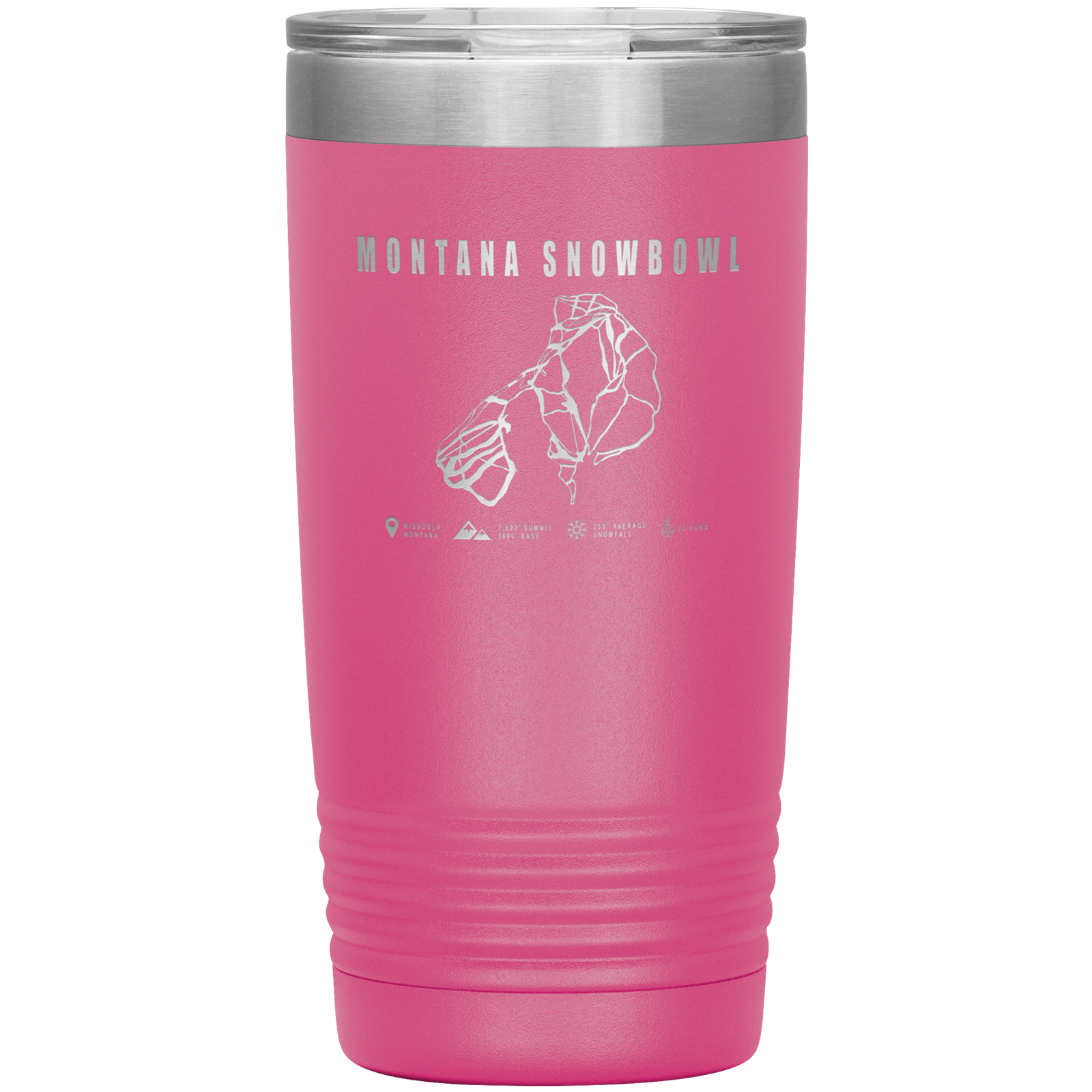 Montana Snowbowl, Montana Ski Trail Map 20oz Tumbler - Powderaddicts