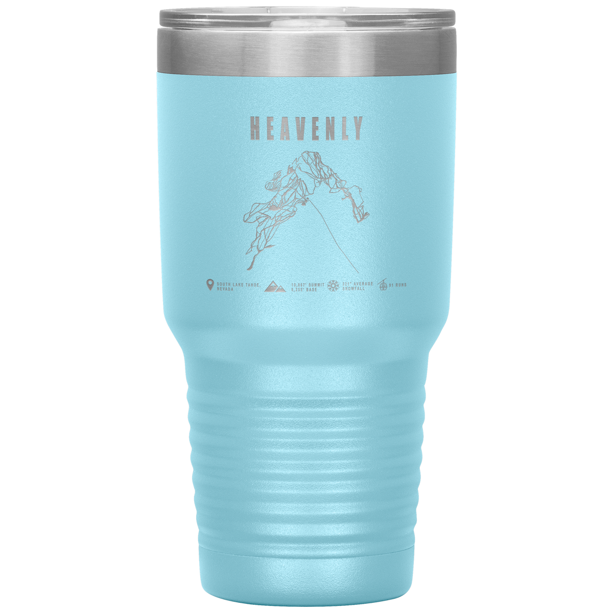 Heavenly, Nevada Ski Trail Map 30oz Tumbler - Powderaddicts