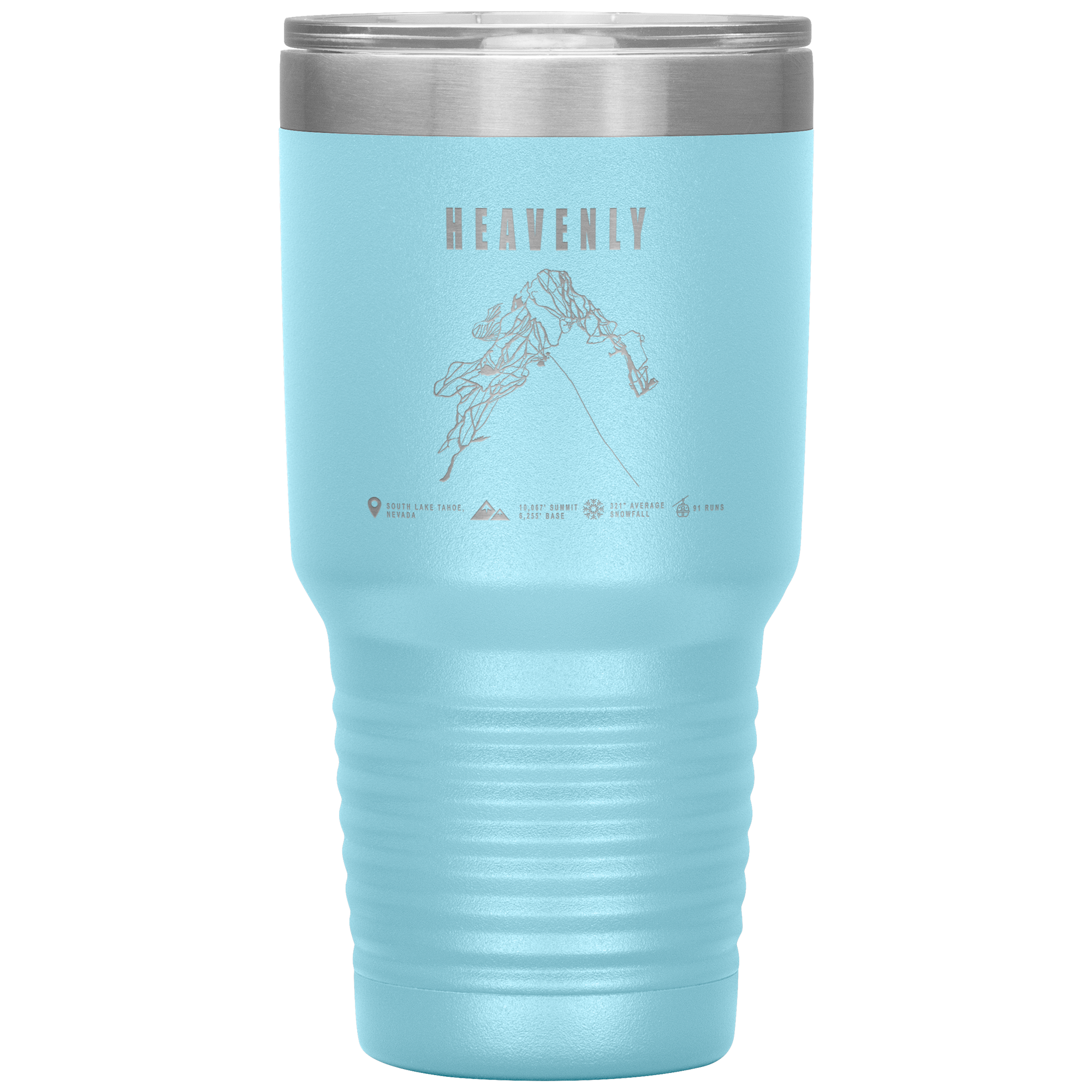 Heavenly, Nevada Ski Trail Map 30oz Tumbler - Powderaddicts