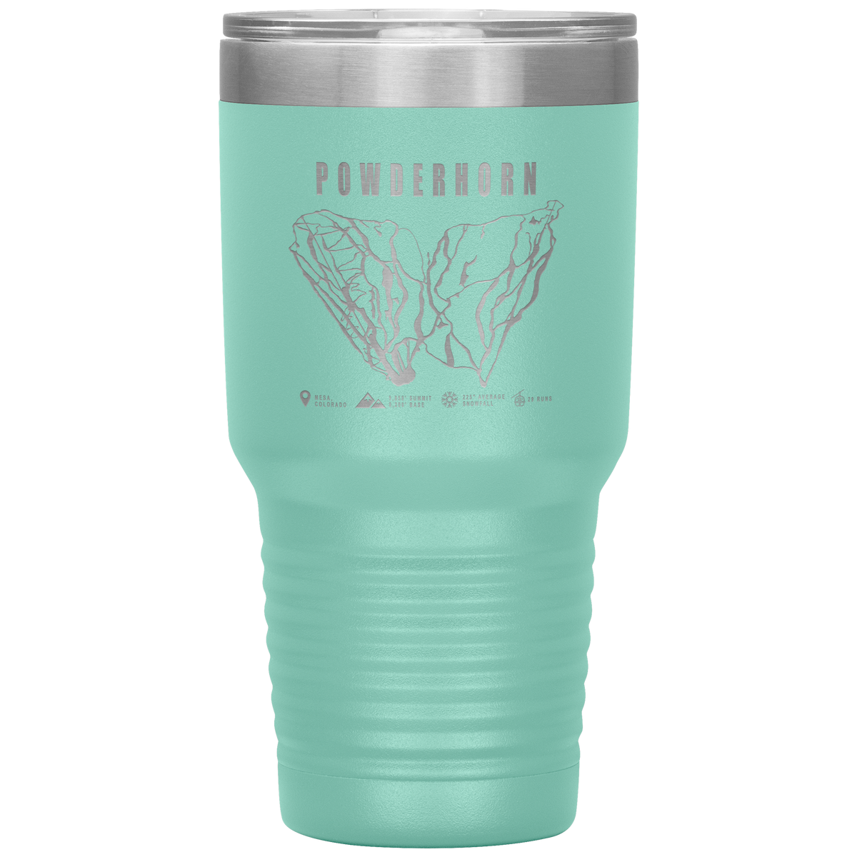 Powderhorn Colorado Ski Trail Map 30oz Tumbler - Powderaddicts