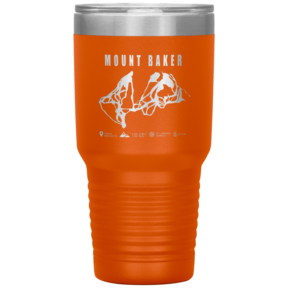 Mount Baker, Washington Ski Trail Map 30oz Tumbler - Powderaddicts