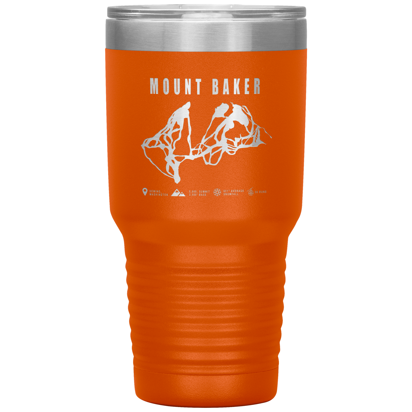 Mount Baker, Washington Ski Trail Map 30oz Tumbler - Powderaddicts