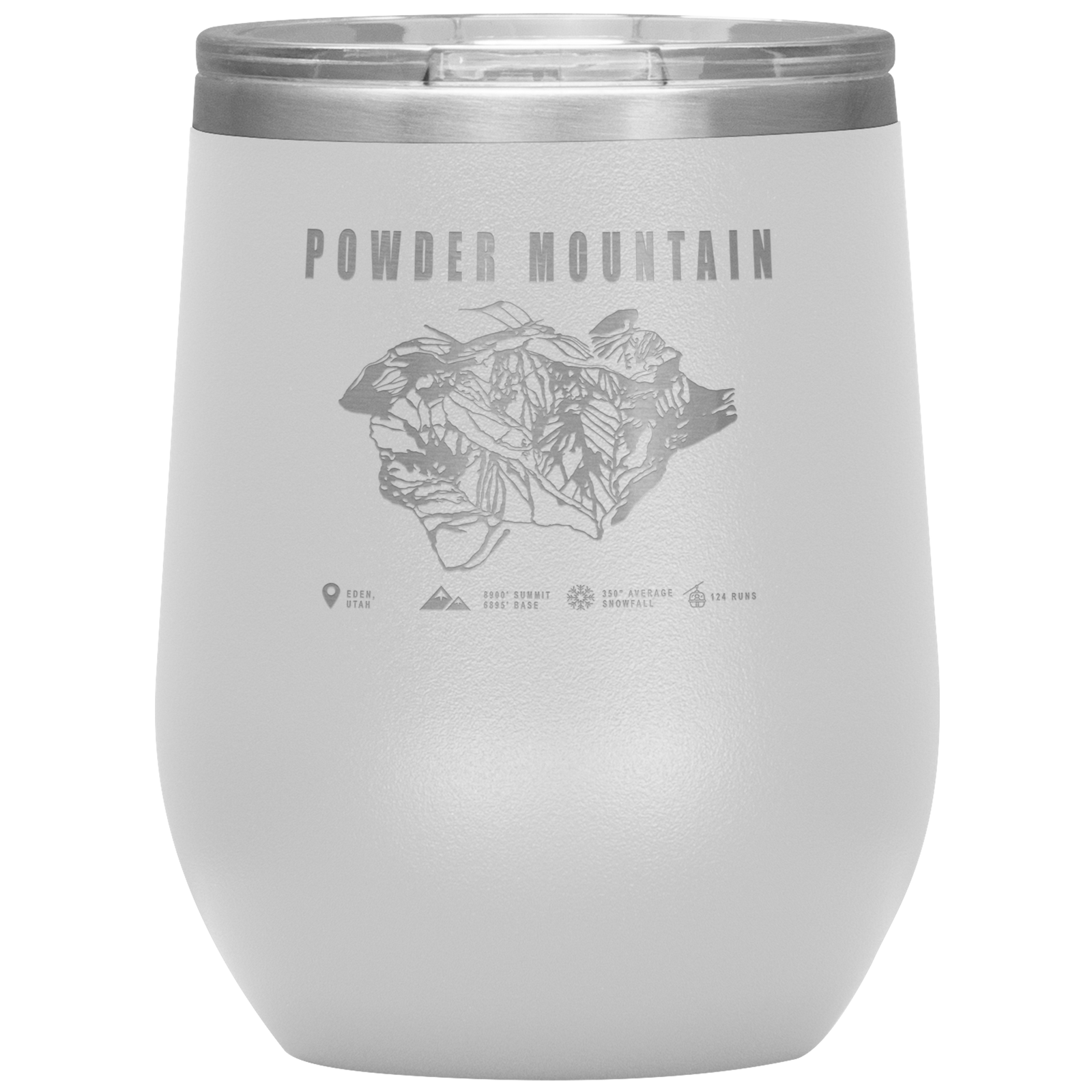 Powder Mountain,Utah Ski Trail Map Wine 12oz Tumbler - Powderaddicts