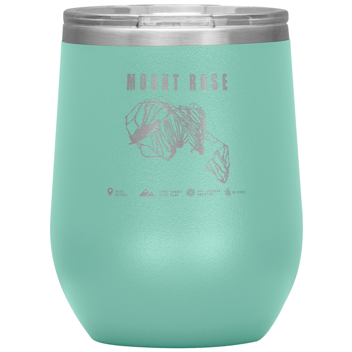 Mount Rose, Nevada Ski Trail Map Wine 12oz Tumbler - Powderaddicts