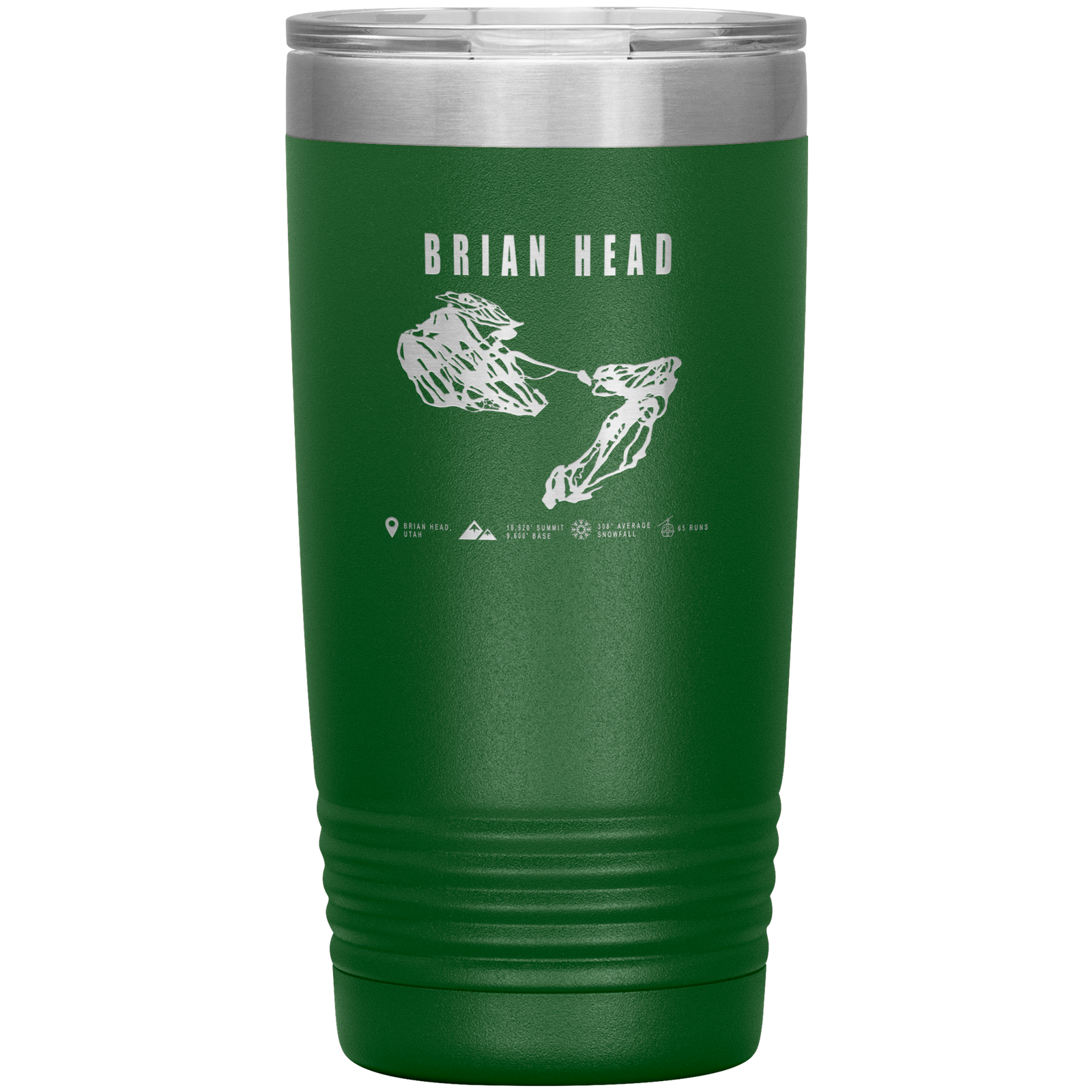 Brian Head,Utah Ski Trail Map 20oz Tumbler - Powderaddicts