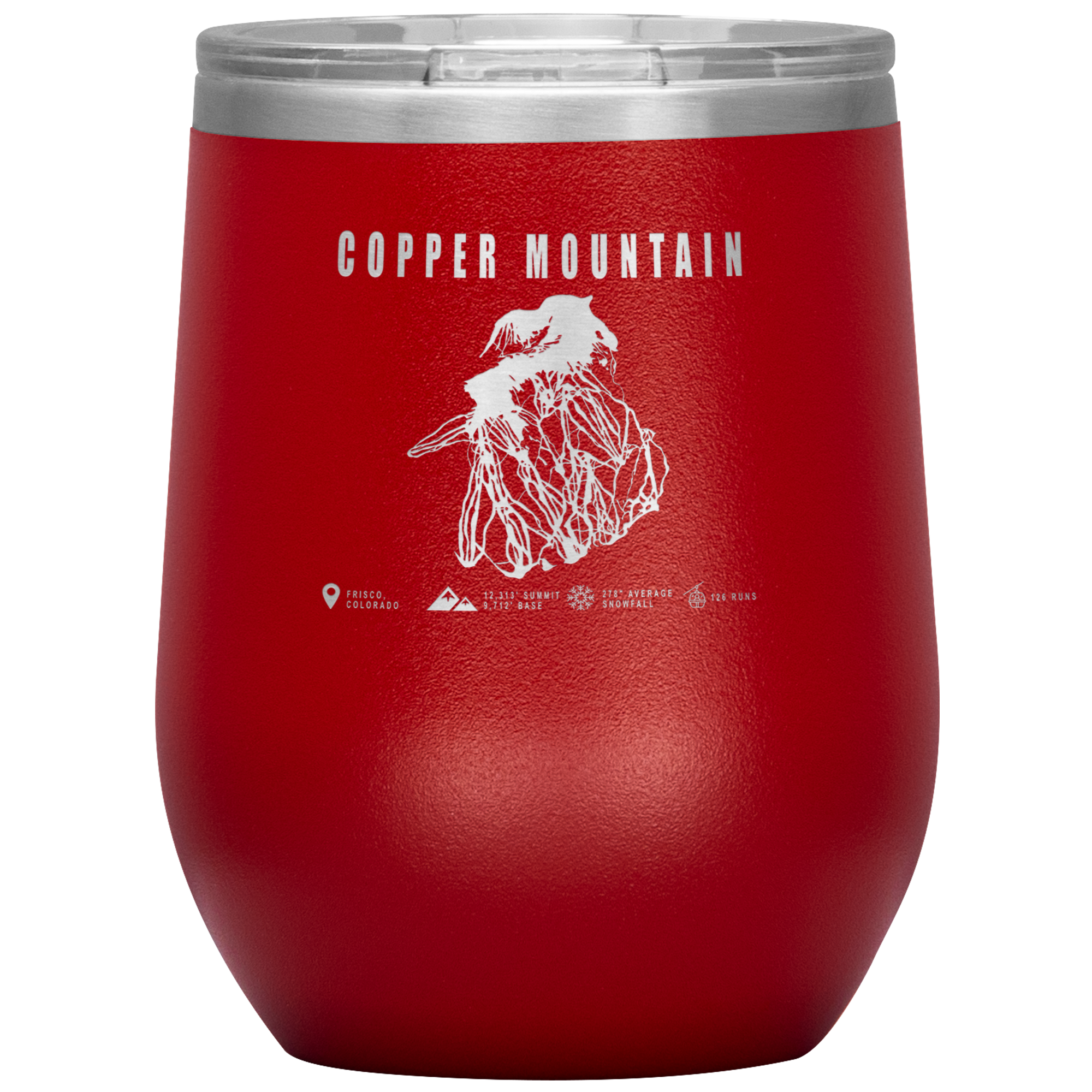 Copper Mountain Colorado Ski Trail Map Wine 12oz Tumbler - Powderaddicts
