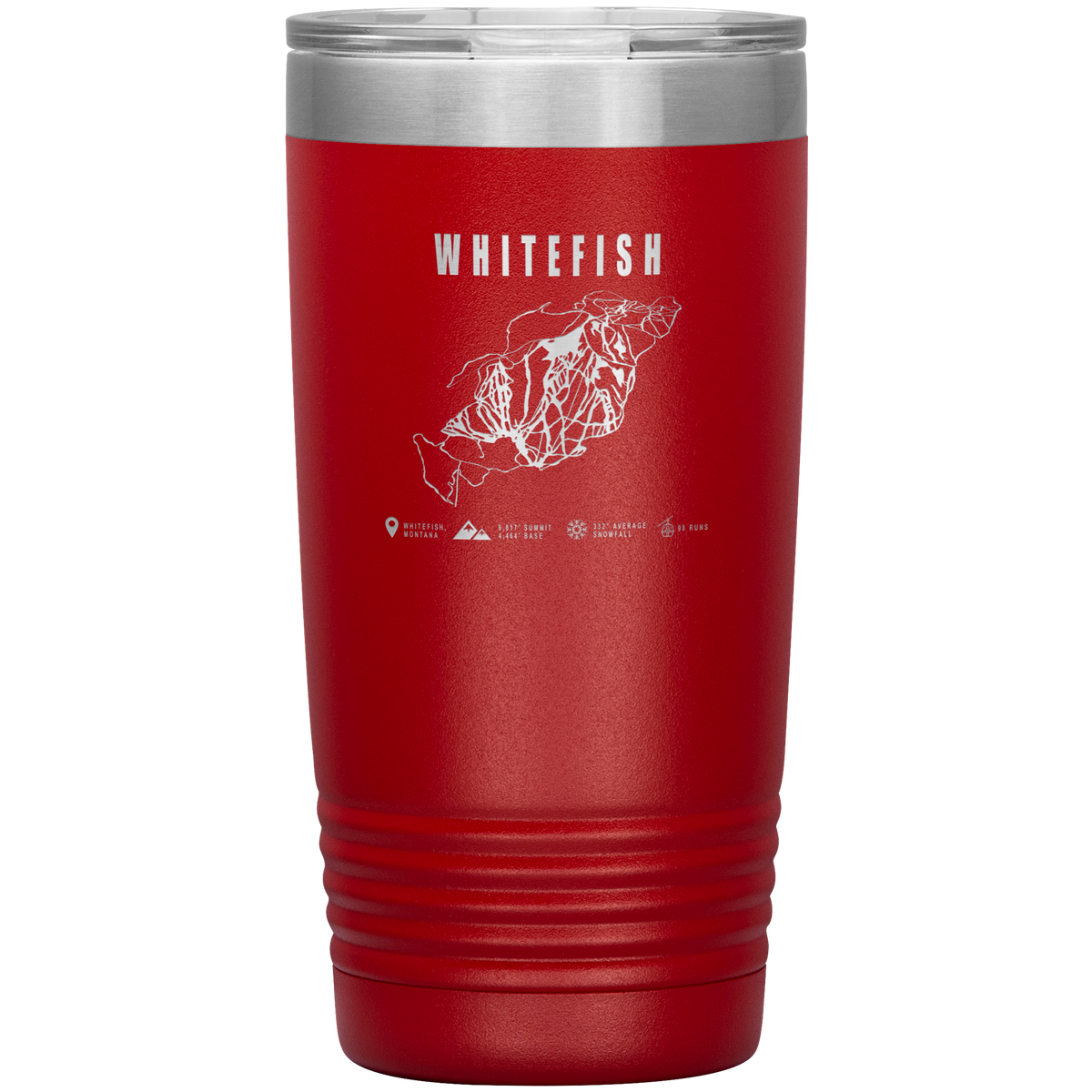 Whitefish Montana Ski Trail Map 20oz Tumbler - Powderaddicts