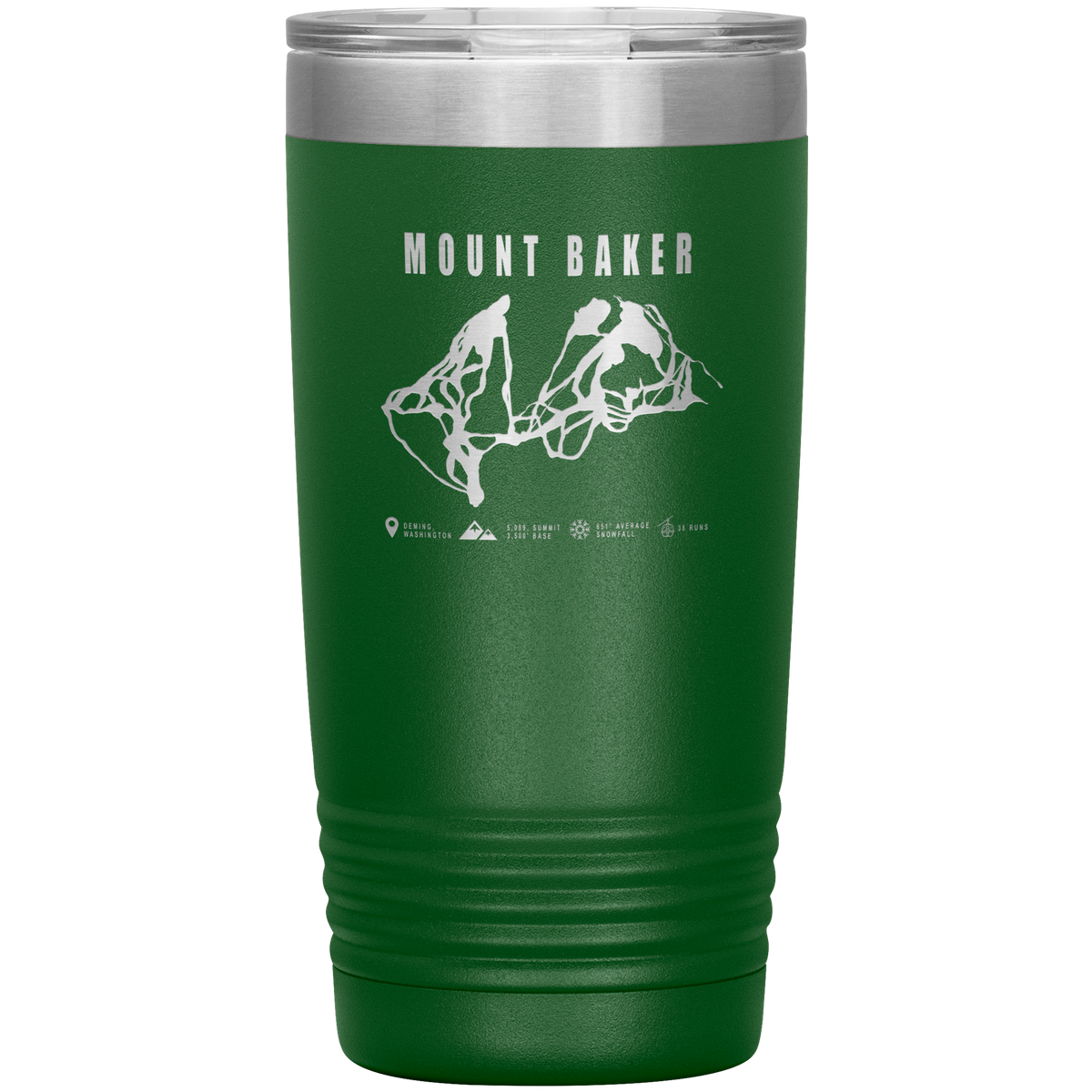 Mount Baker, Washington Ski Trail Map 20oz Tumbler - Powderaddicts