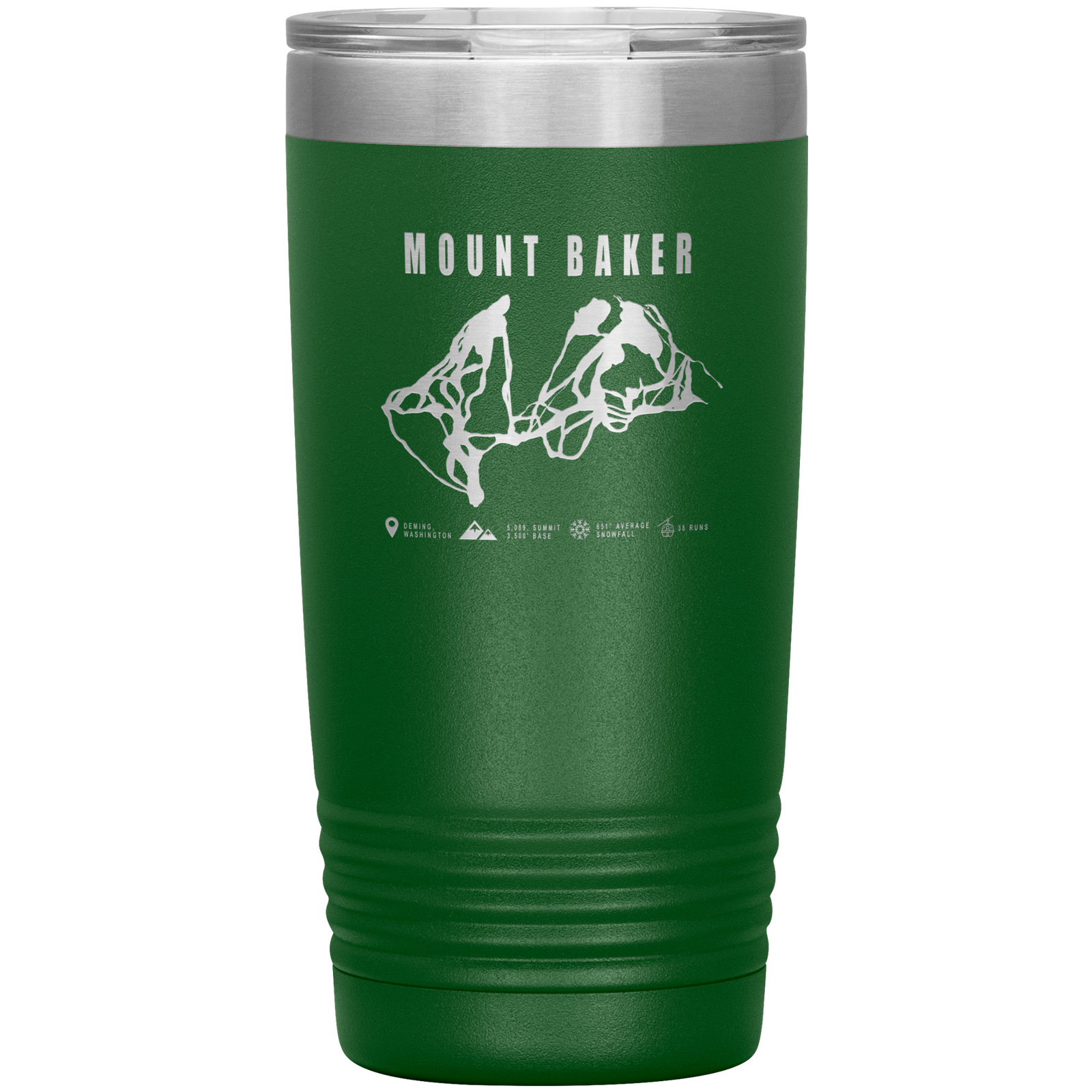 Mount Baker, Washington Ski Trail Map 20oz Tumbler - Powderaddicts