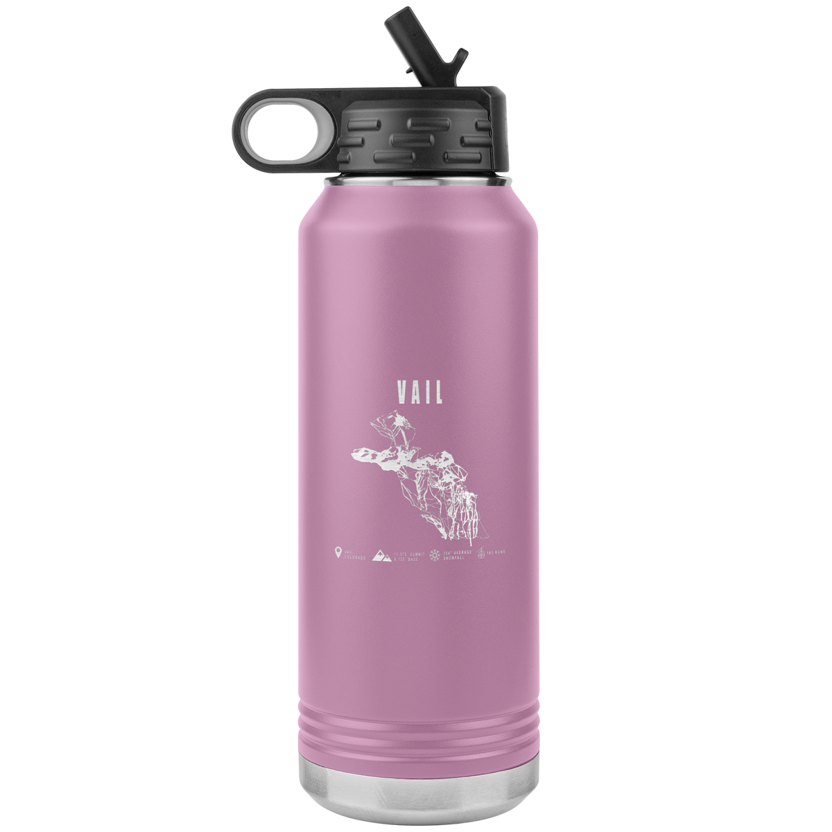 Vail Colorado Ski Trail Map 32oz Water Bottle Tumbler - Powderaddicts