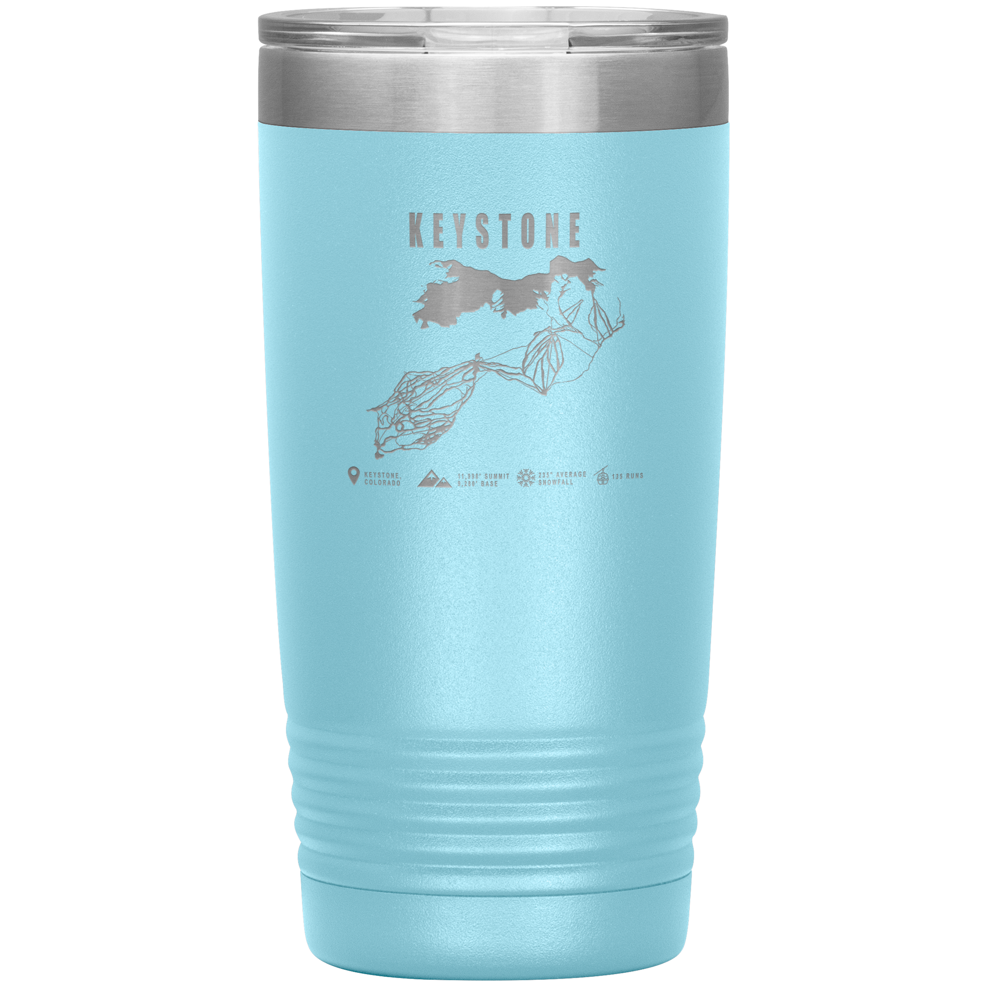 Keystone Colorado Ski Trail Map 20oz Tumbler - Powderaddicts