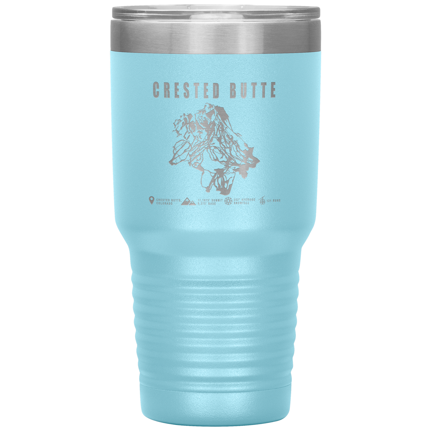 Crested Butte Colorado Ski Trail Map 30oz Tumbler - Powderaddicts