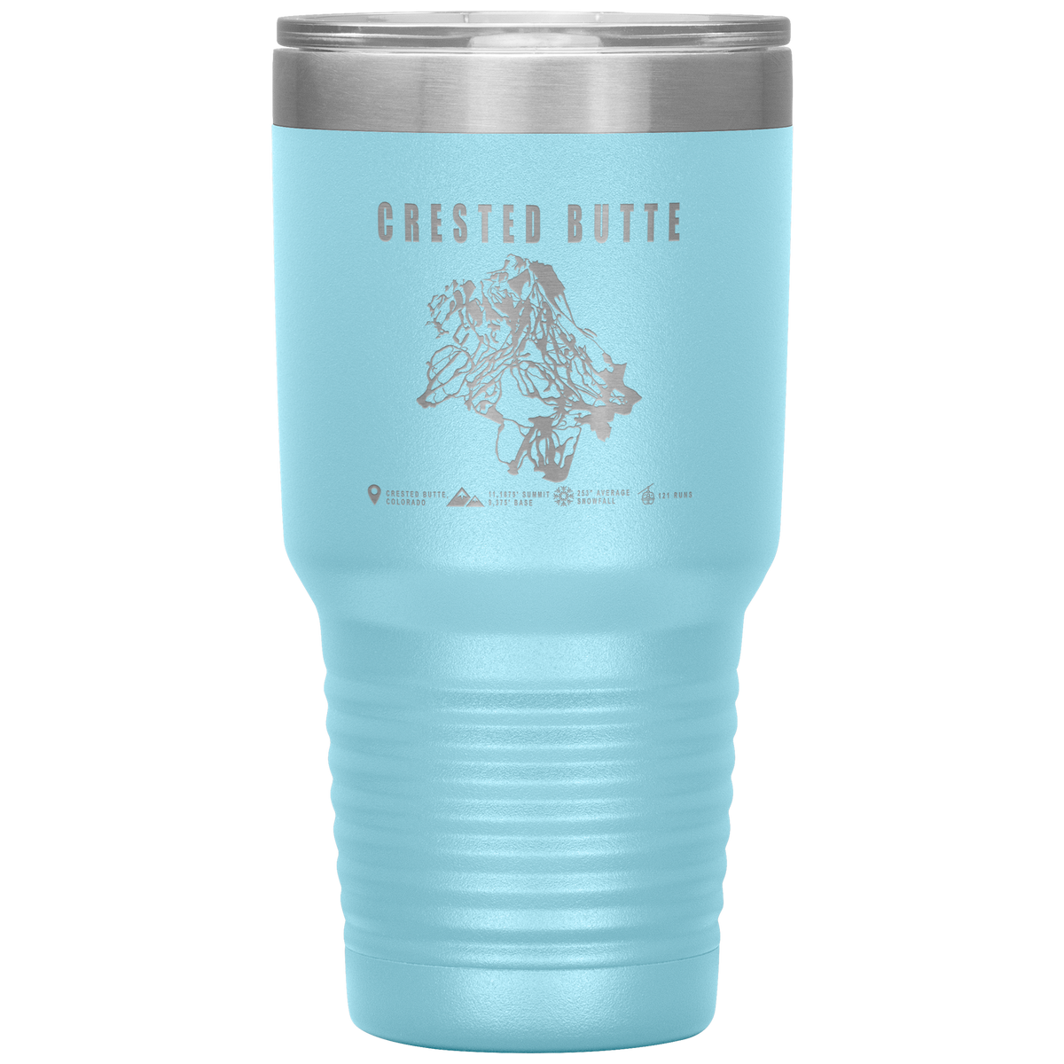Crested Butte Colorado Ski Trail Map 30oz Tumbler - Powderaddicts