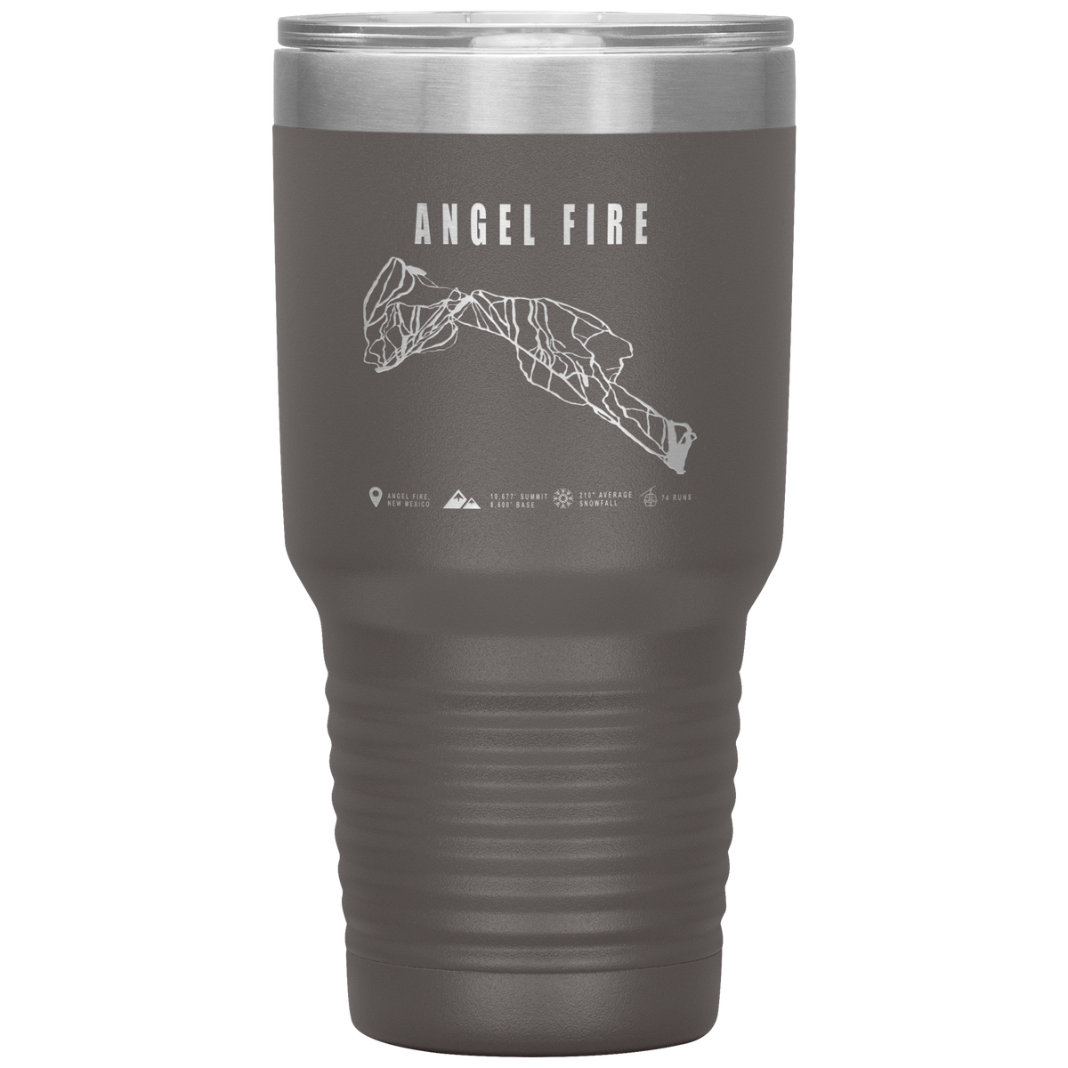 Angel Fire, New Mexico Ski Trail Map 30oz Tumbler - Powderaddicts