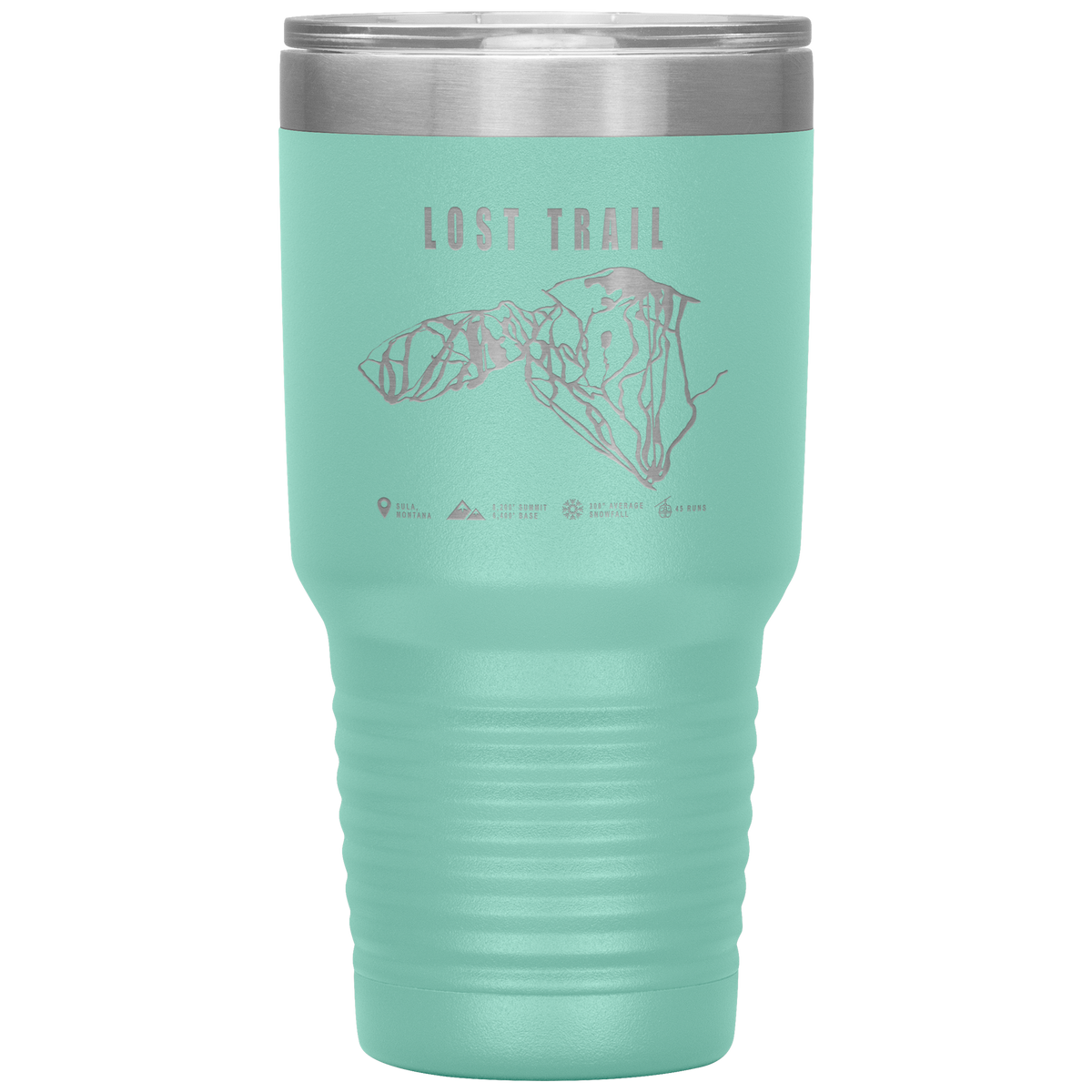 Lost Trail Montana Ski Trail Map 30oz Tumbler - Powderaddicts