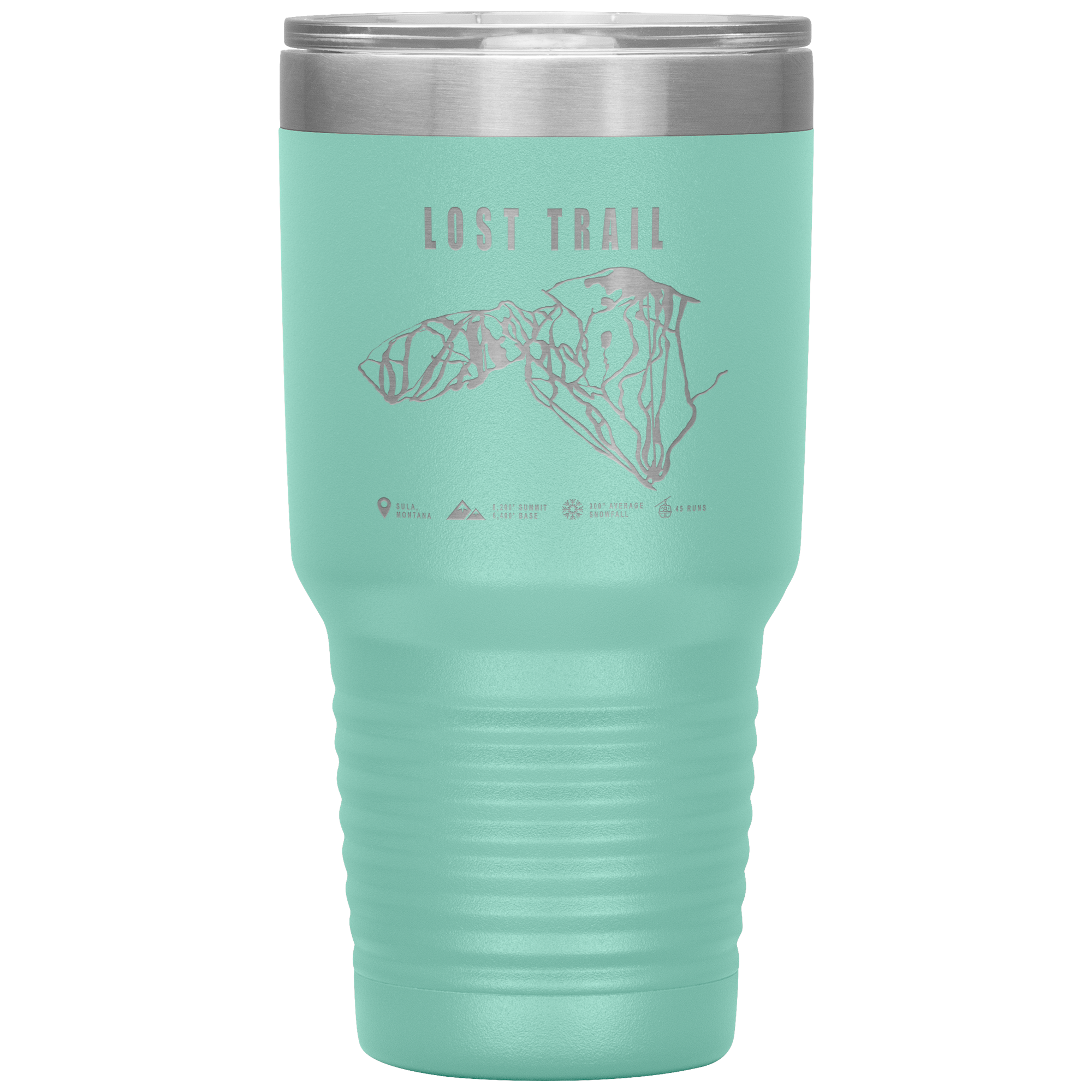 Lost Trail Montana Ski Trail Map 30oz Tumbler - Powderaddicts