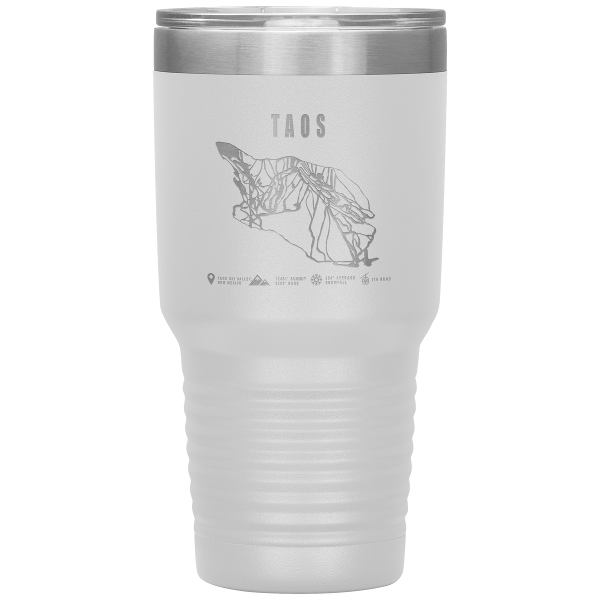 Taos, New Mexico Ski Trail Map 30oz Tumbler - Powderaddicts