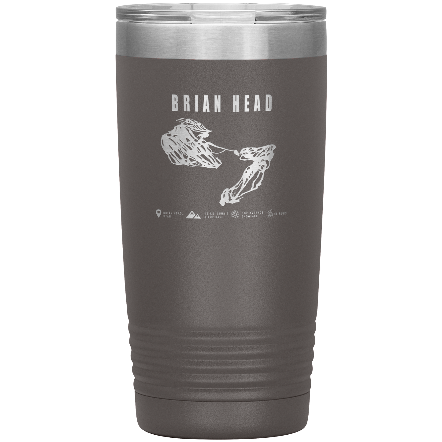 Brian Head,Utah Ski Trail Map 20oz Tumbler - Powderaddicts