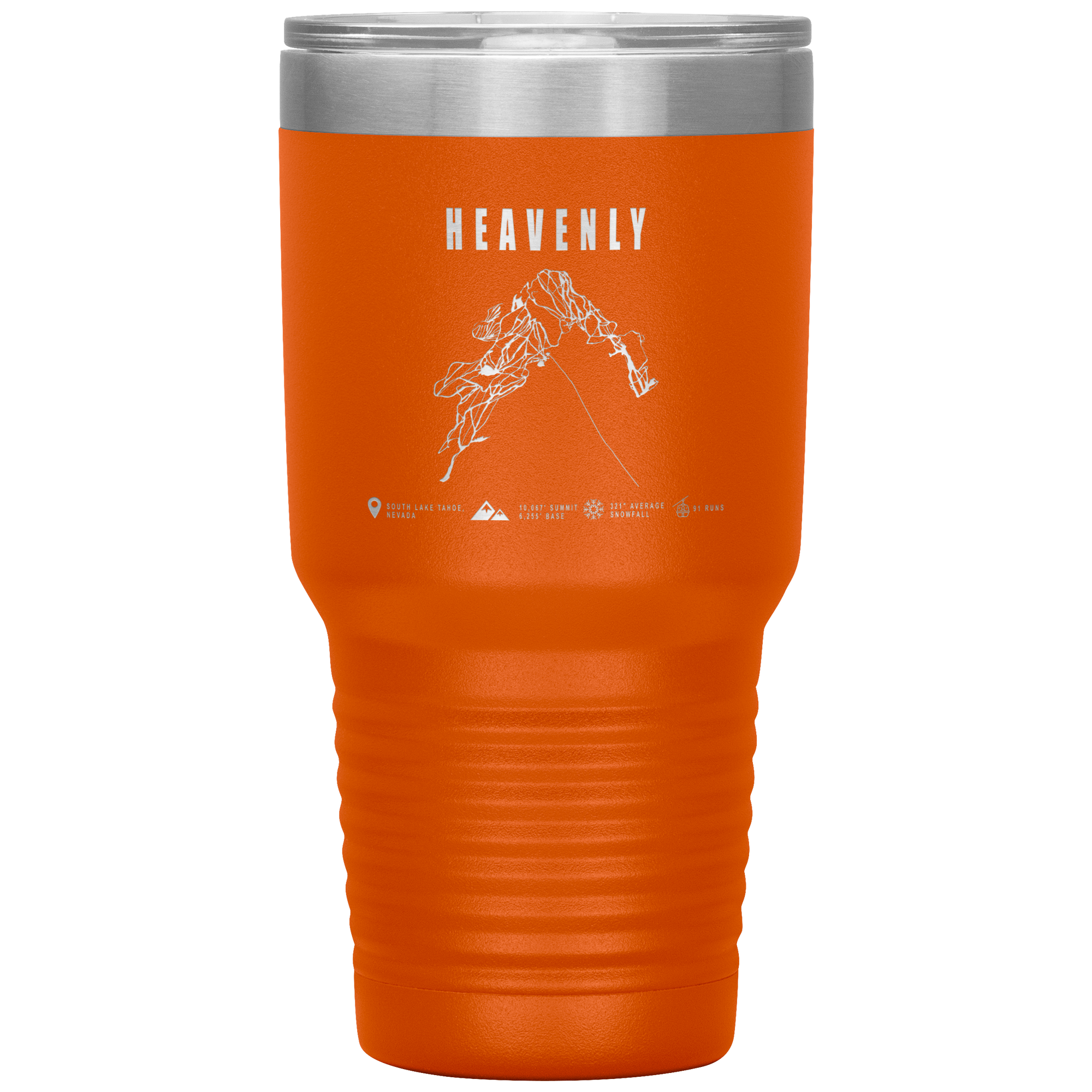 Heavenly, Nevada Ski Trail Map 30oz Tumbler - Powderaddicts