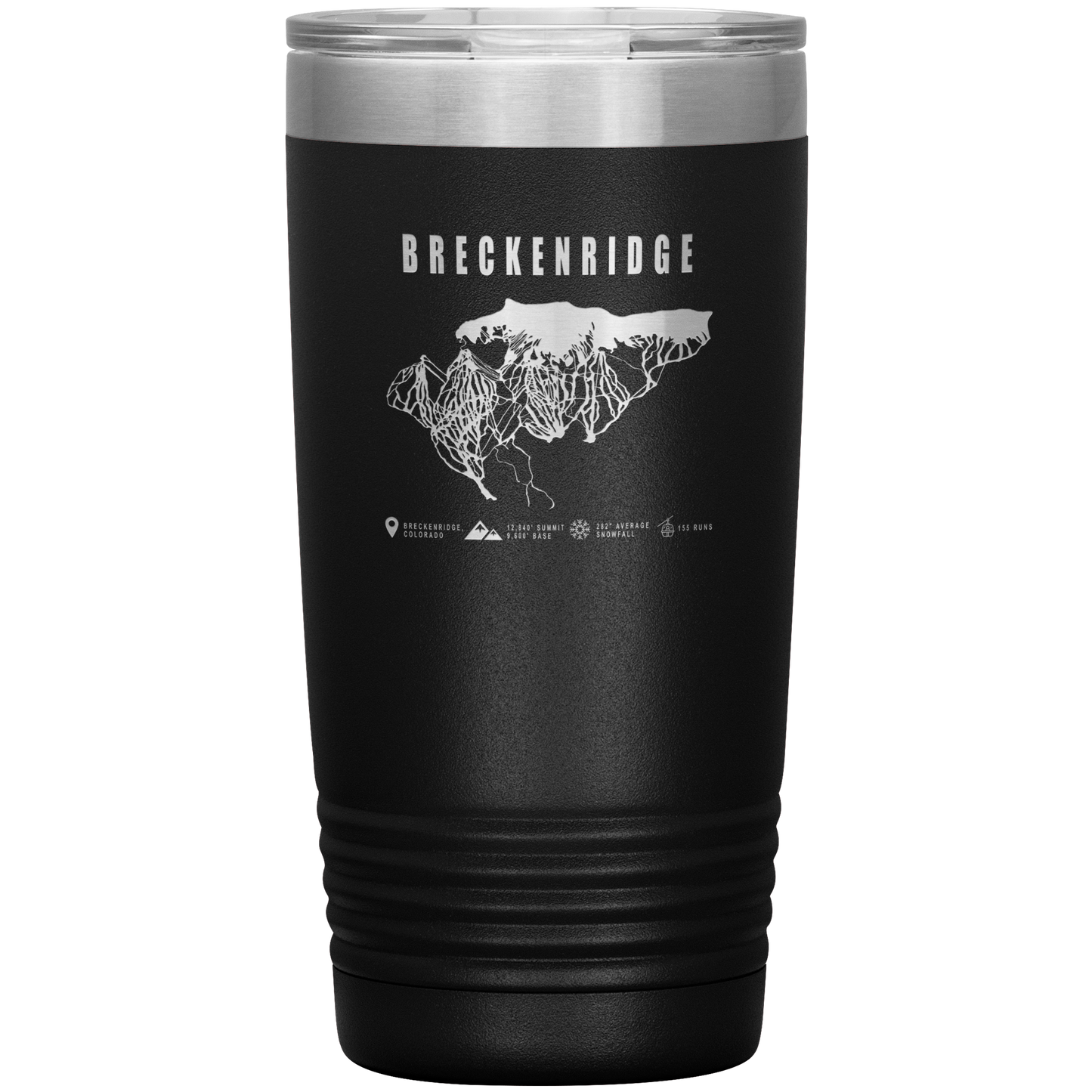 Breckenridge Colorado Ski Trail Map 20oz Tumbler - Powderaddicts