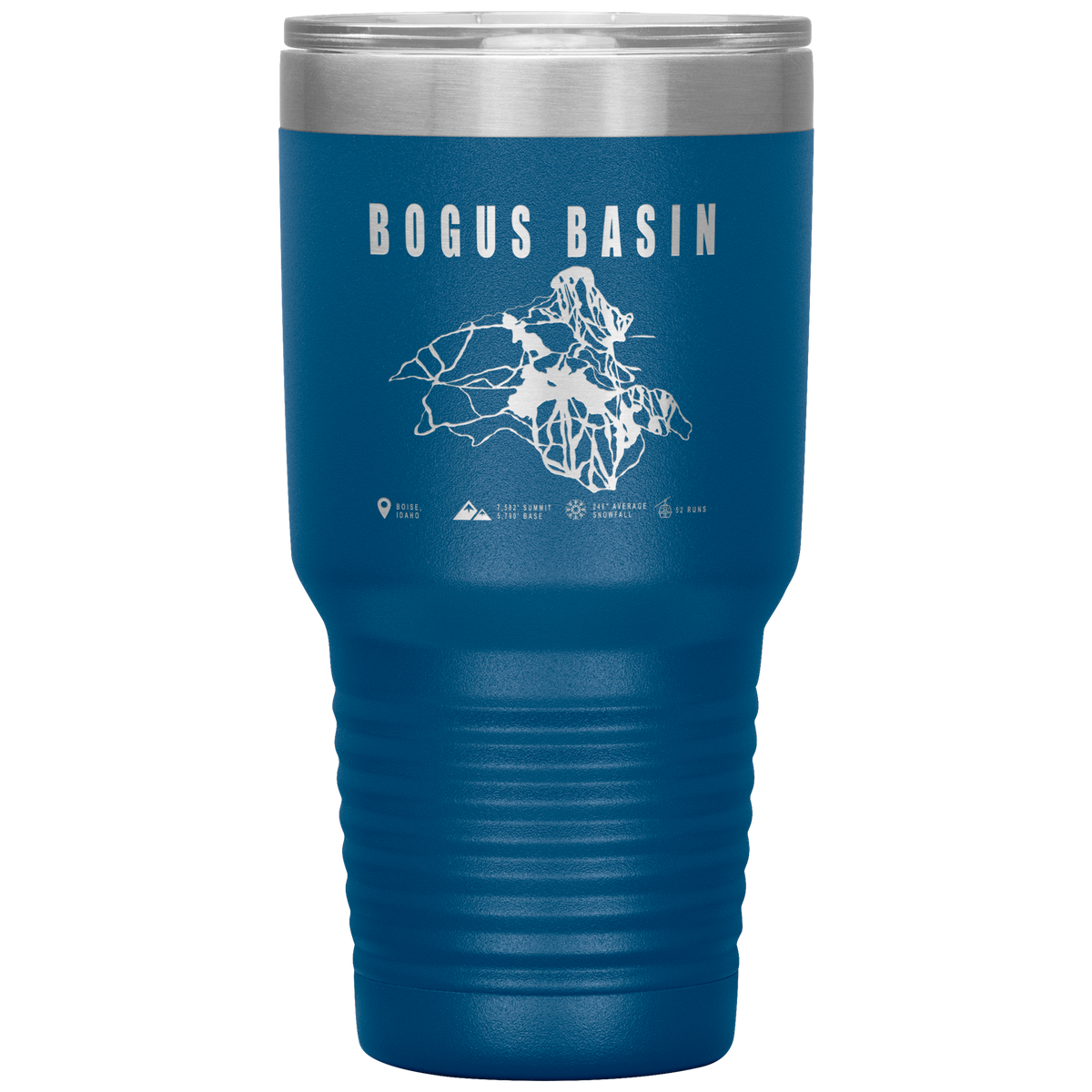 Bogus Basin Idaho Ski Trail Map 30oz Tumbler - Powderaddicts