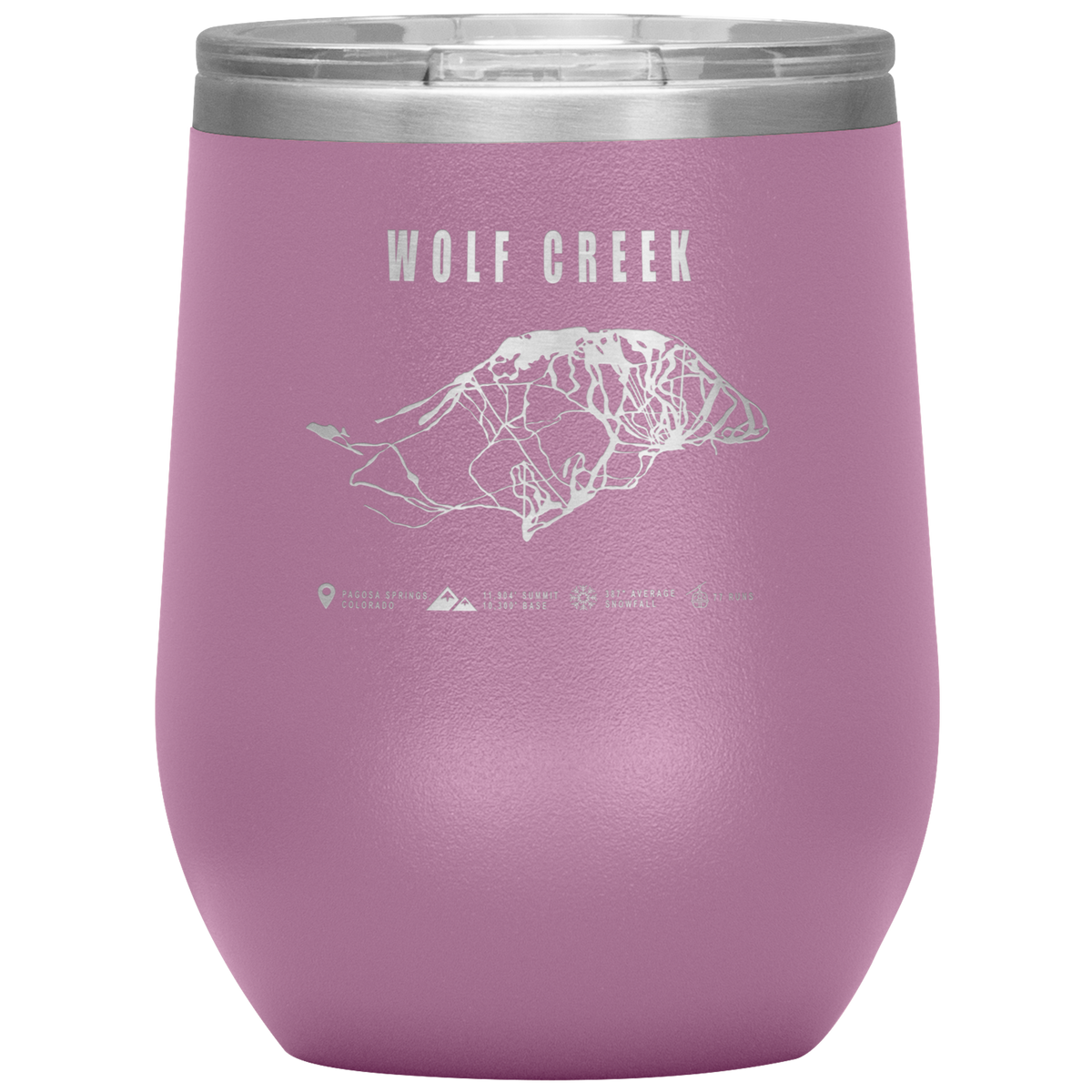 Wolf Creek Colorado Ski Trail Map Wine 12oz Tumbler - Powderaddicts