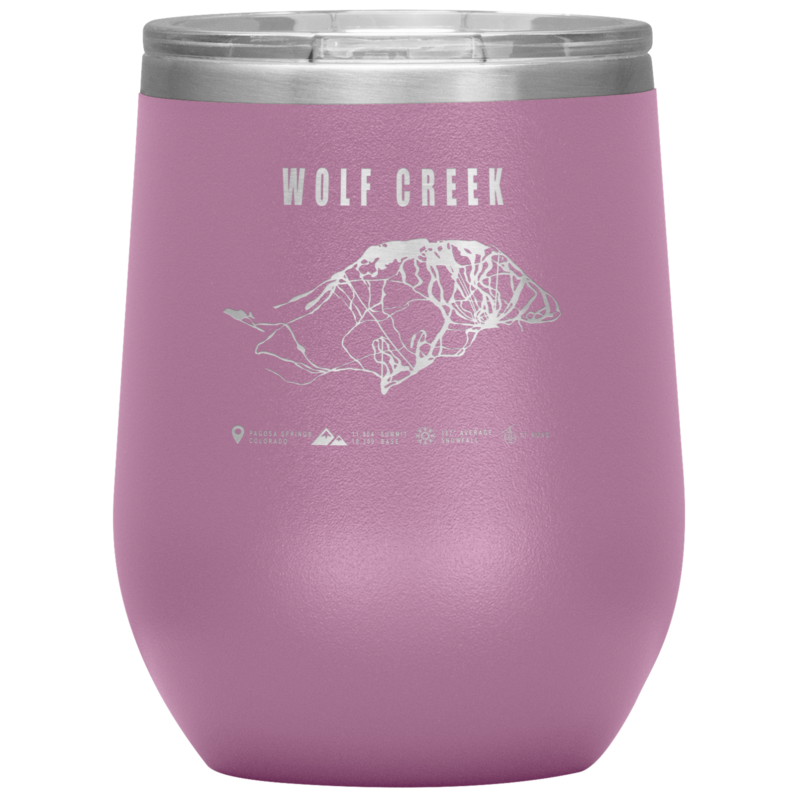 Wolf Creek Colorado Ski Trail Map Wine 12oz Tumbler - Powderaddicts