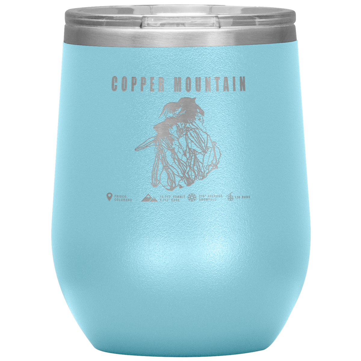 Copper Mountain Colorado Ski Trail Map Wine 12oz Tumbler - Powderaddicts