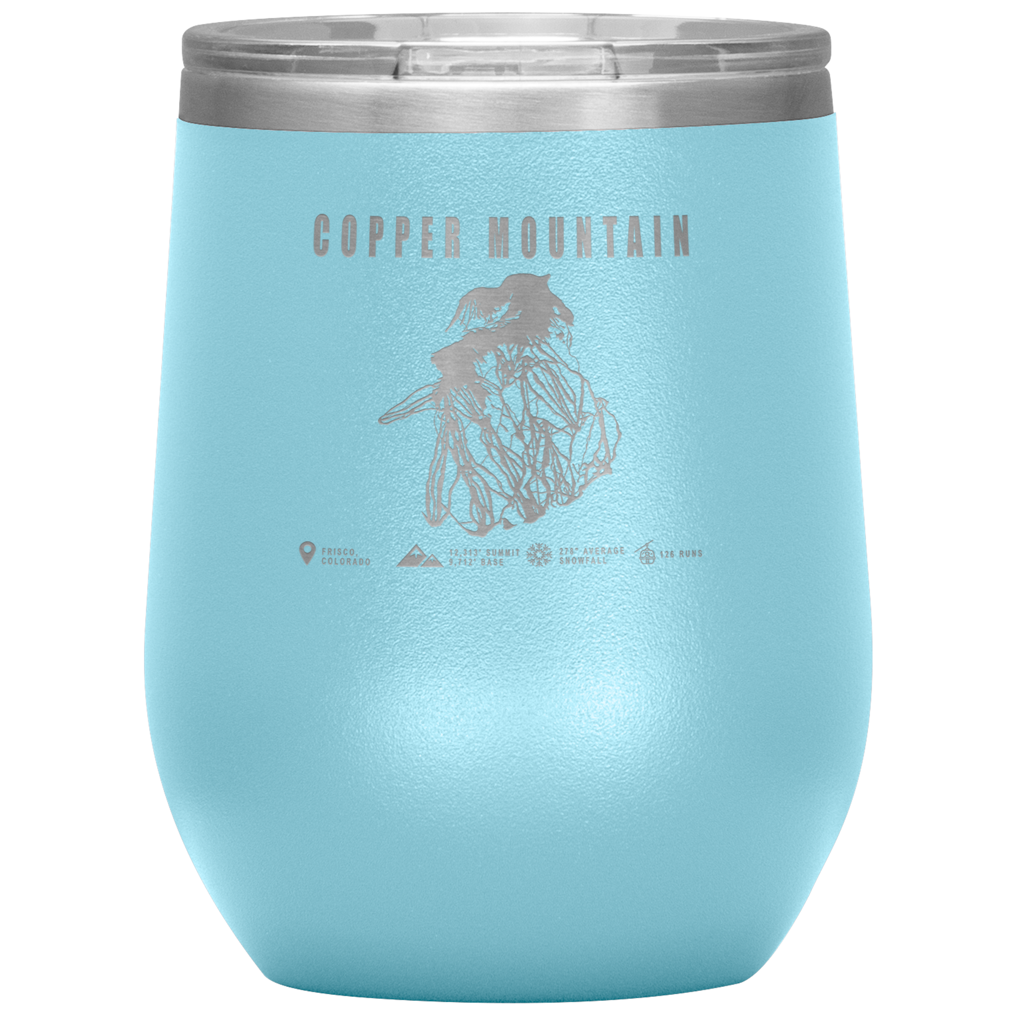 Copper Mountain Colorado Ski Trail Map Wine 12oz Tumbler - Powderaddicts